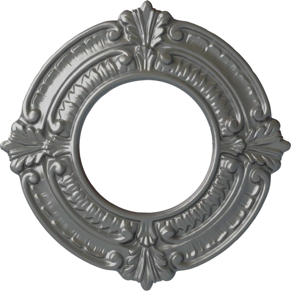 Ekena Millwork CM09BNSLS Benson 9-in W x 9-in L Painted Silver Polyurethane Whole Ceiling Medallion