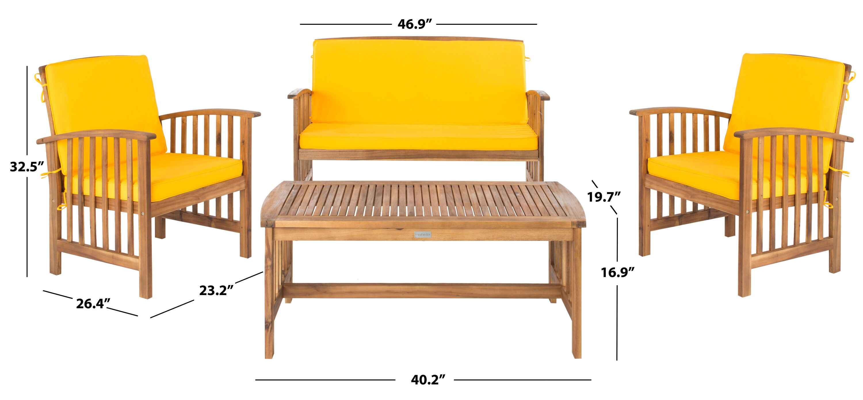Safavieh PAT7007D Patio-Conversation-Sets - View #7