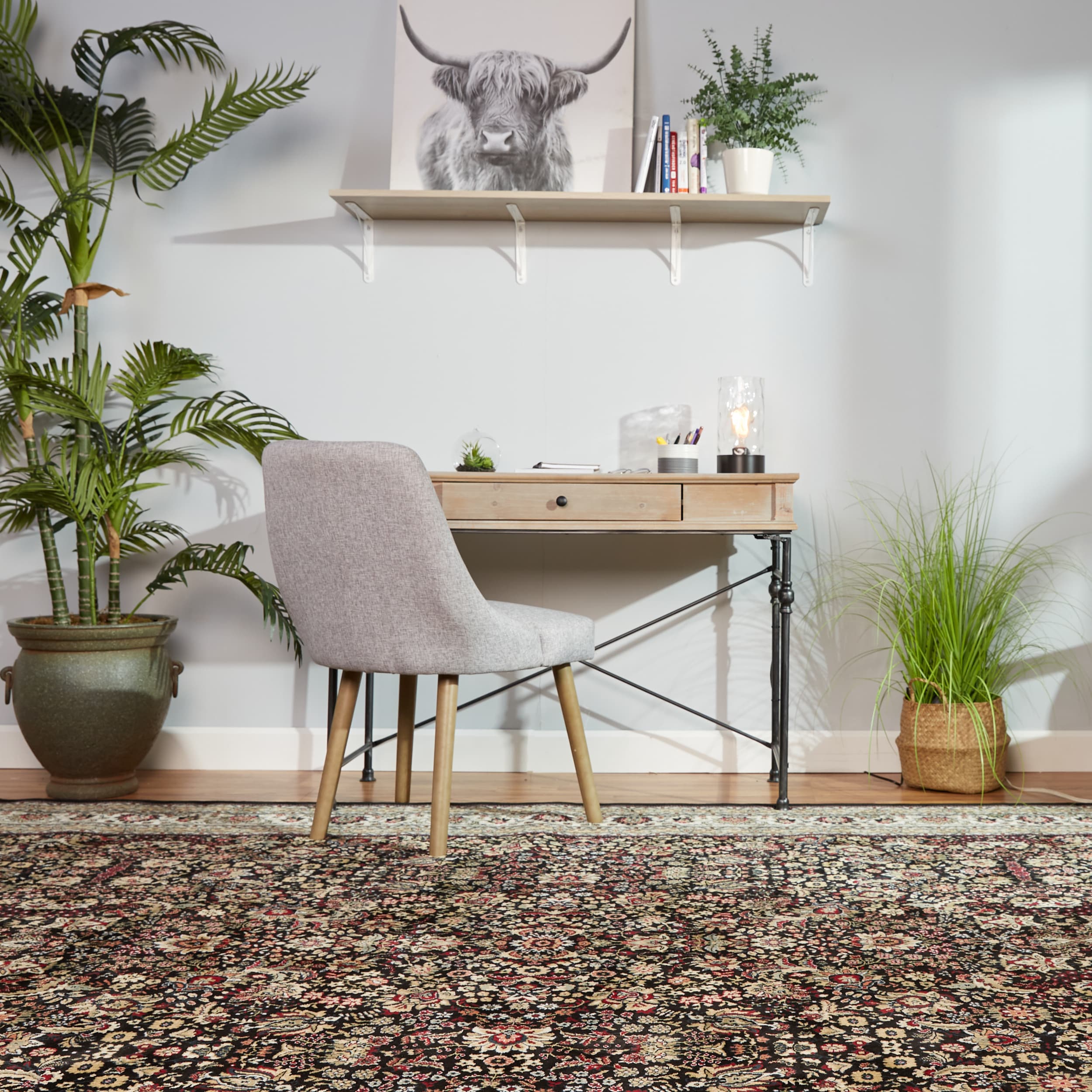 Botanical Rug - Black & Multi - Indoor/Outdoor