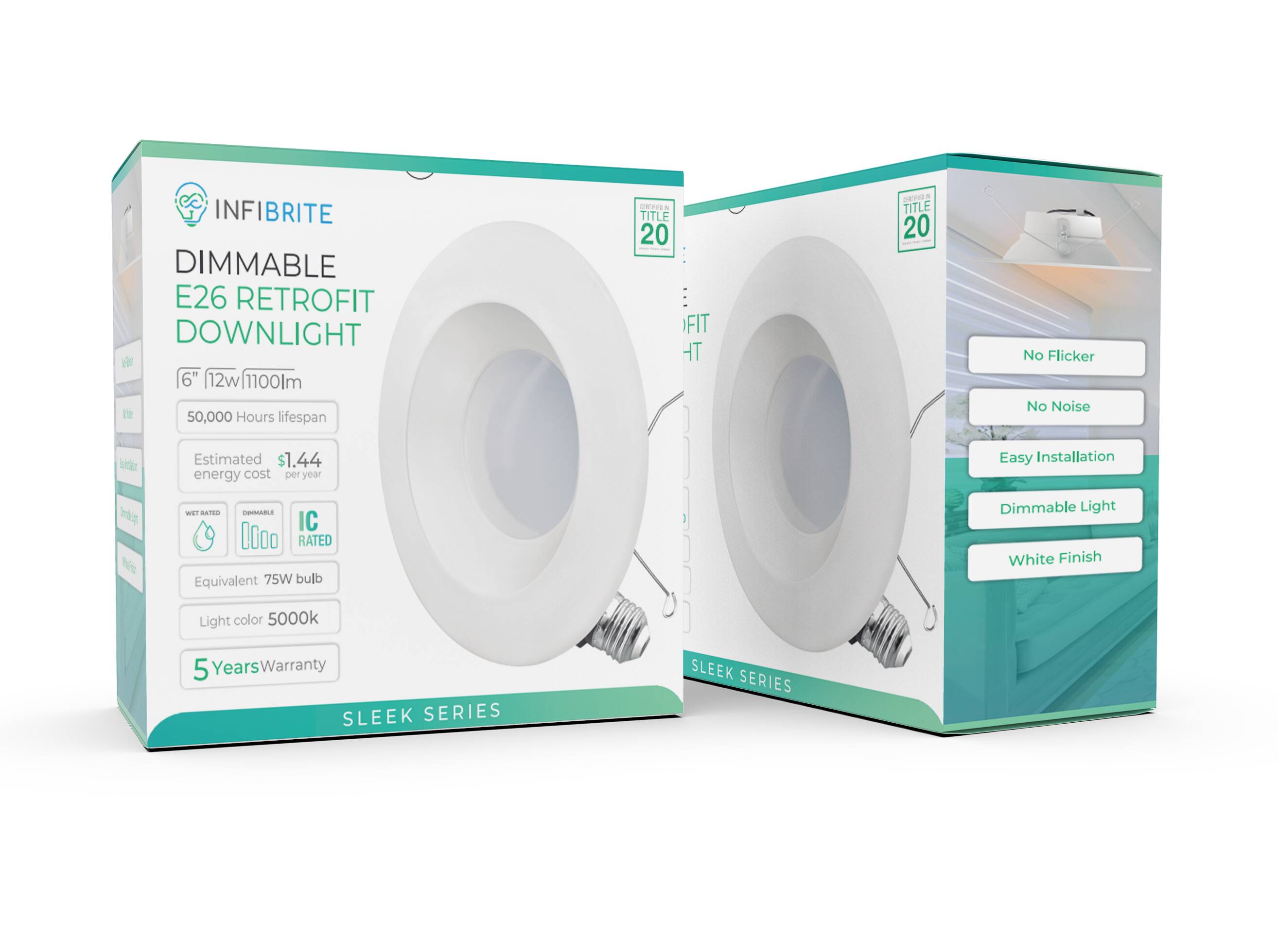 Infibrite IB-006-5-12W-HL-12PK Recessed-Kits - View #7