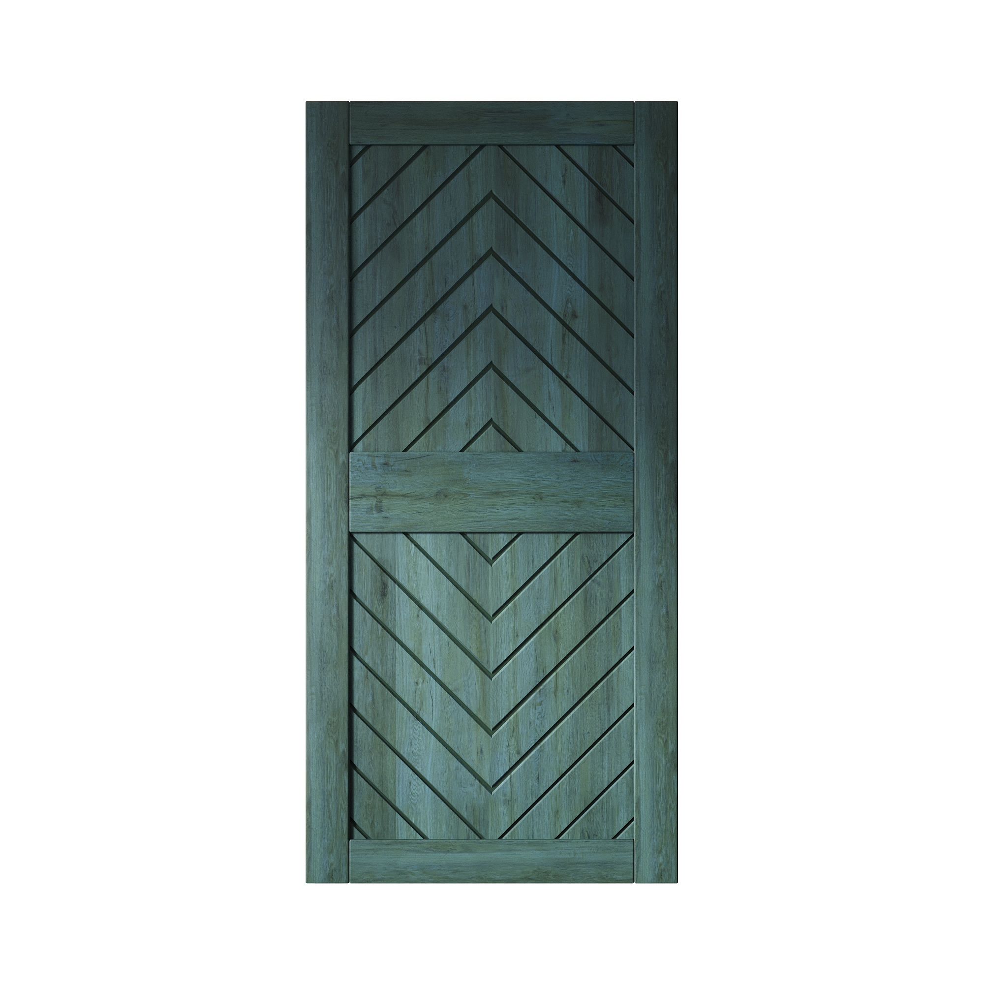 HOMACER JT2-3284-RP 32-in x 84-in Royal Pine Herringbone Pine Wood Solid core Single Barn Door (Hardware Not Included)