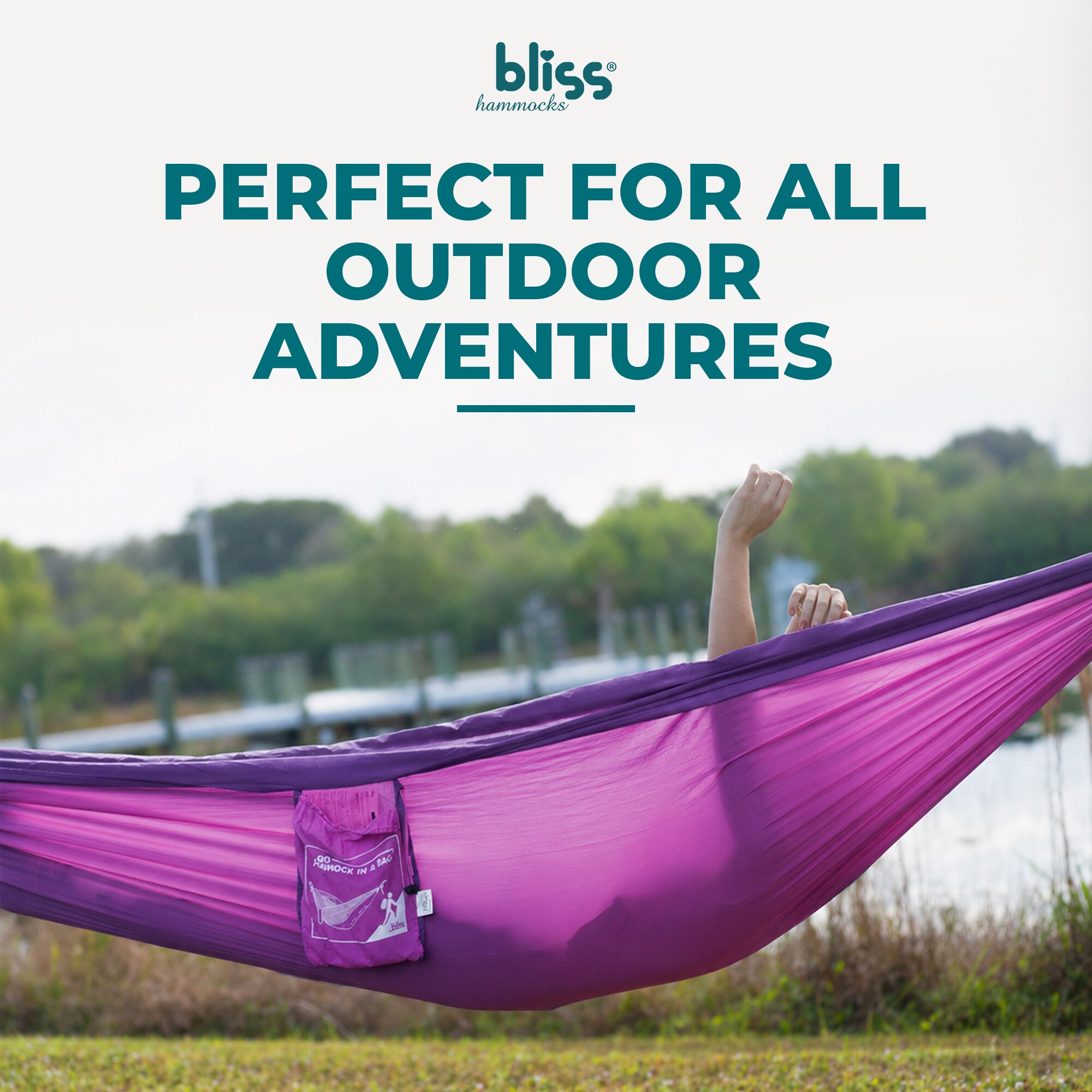 Bliss Hammocks Hammock in a Bag with Carabiner Hooks and Tree