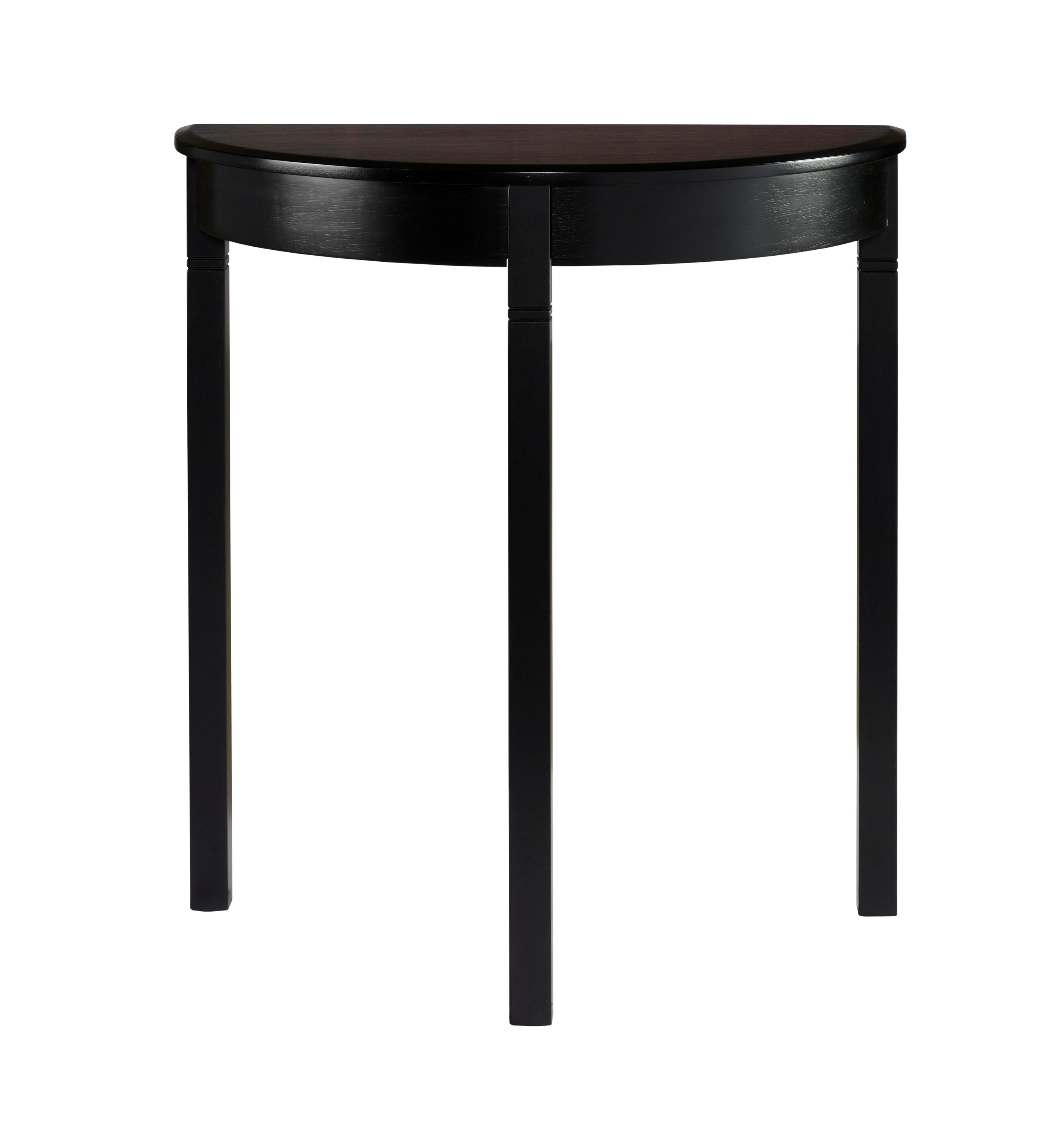 Transitional Black Cherry Demilune Console Table - Compact Elegance