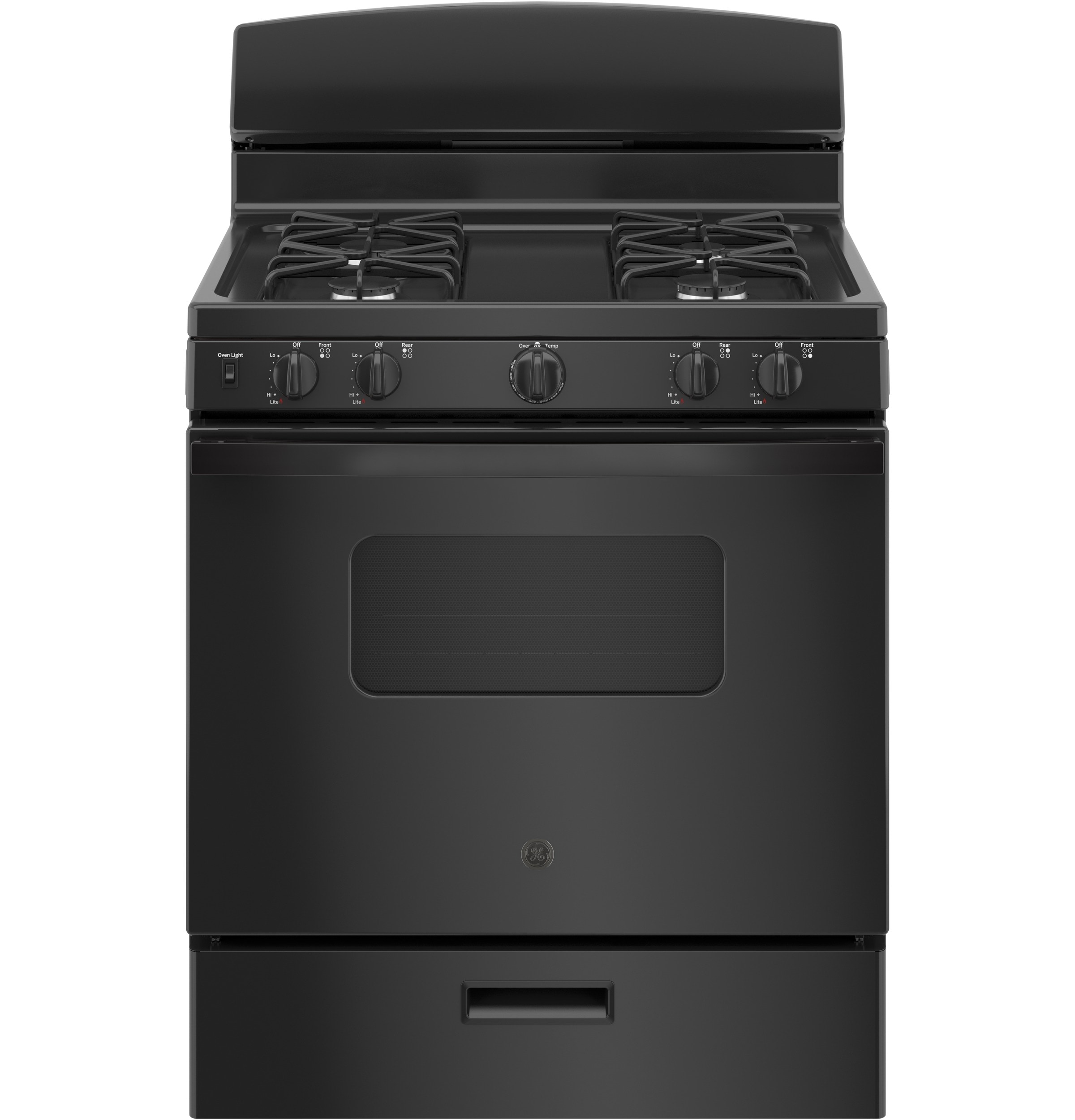 GE JGBS10DEMBB 30-in 4 burners 4.8-cu ft Freestanding Natural Gas Range ( Black )