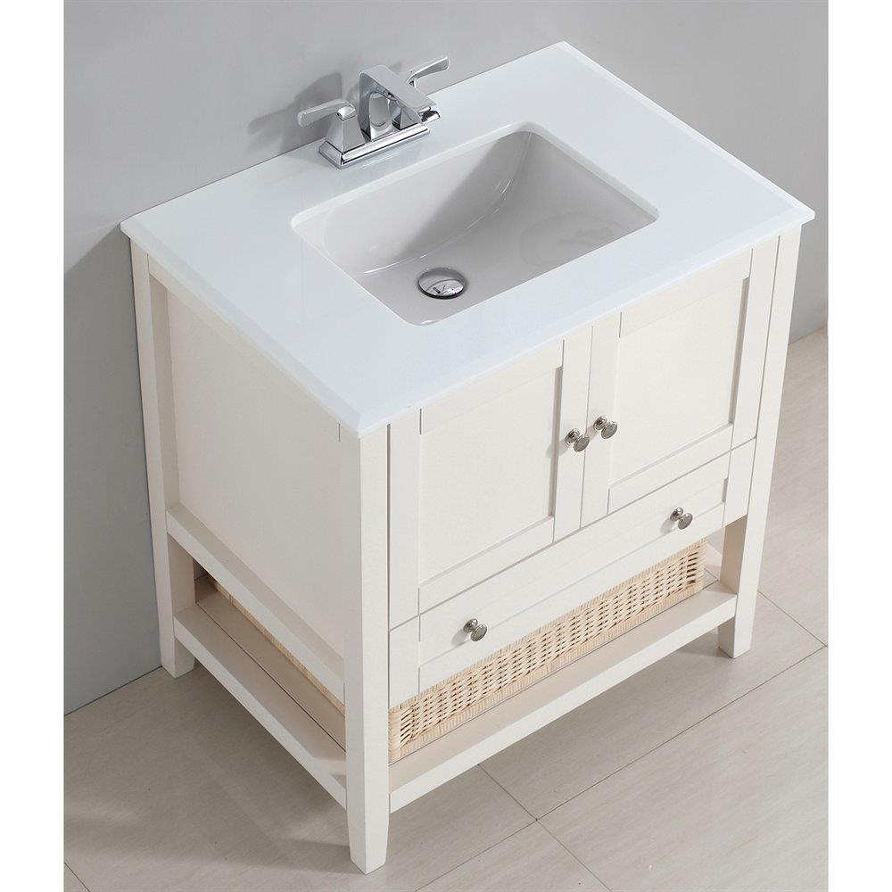 Simpli Home CAPE COD BATH VANITY WITH WHITE Q in the Bathroom Vanities ...