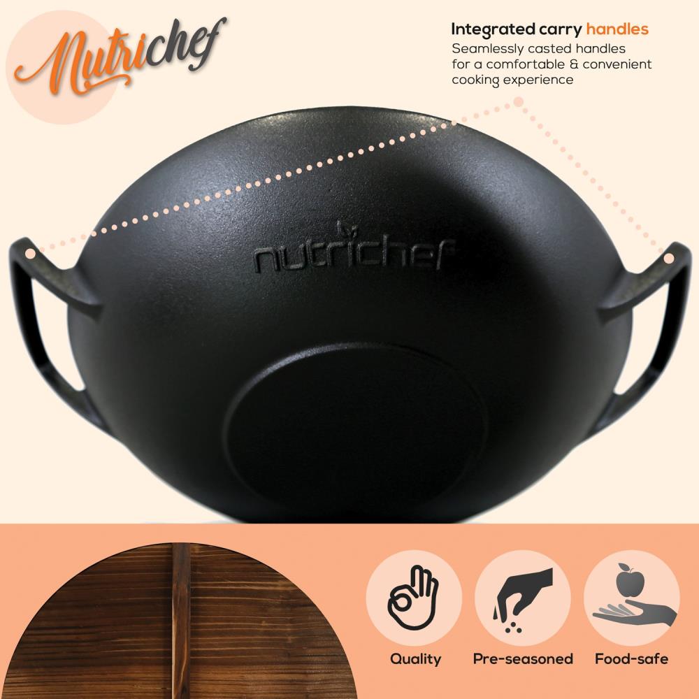 NutriChef 11.46'' Non-Stick Enameled Cast Iron Grill Pan & Reviews