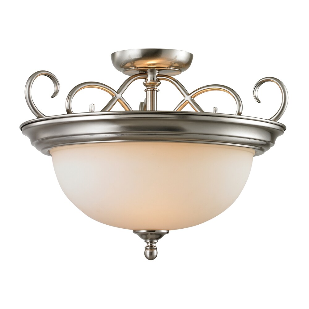 Westmore Lighting Sunbury 1-Light 17-in Brushed Nickel Semi-flush Mount ...