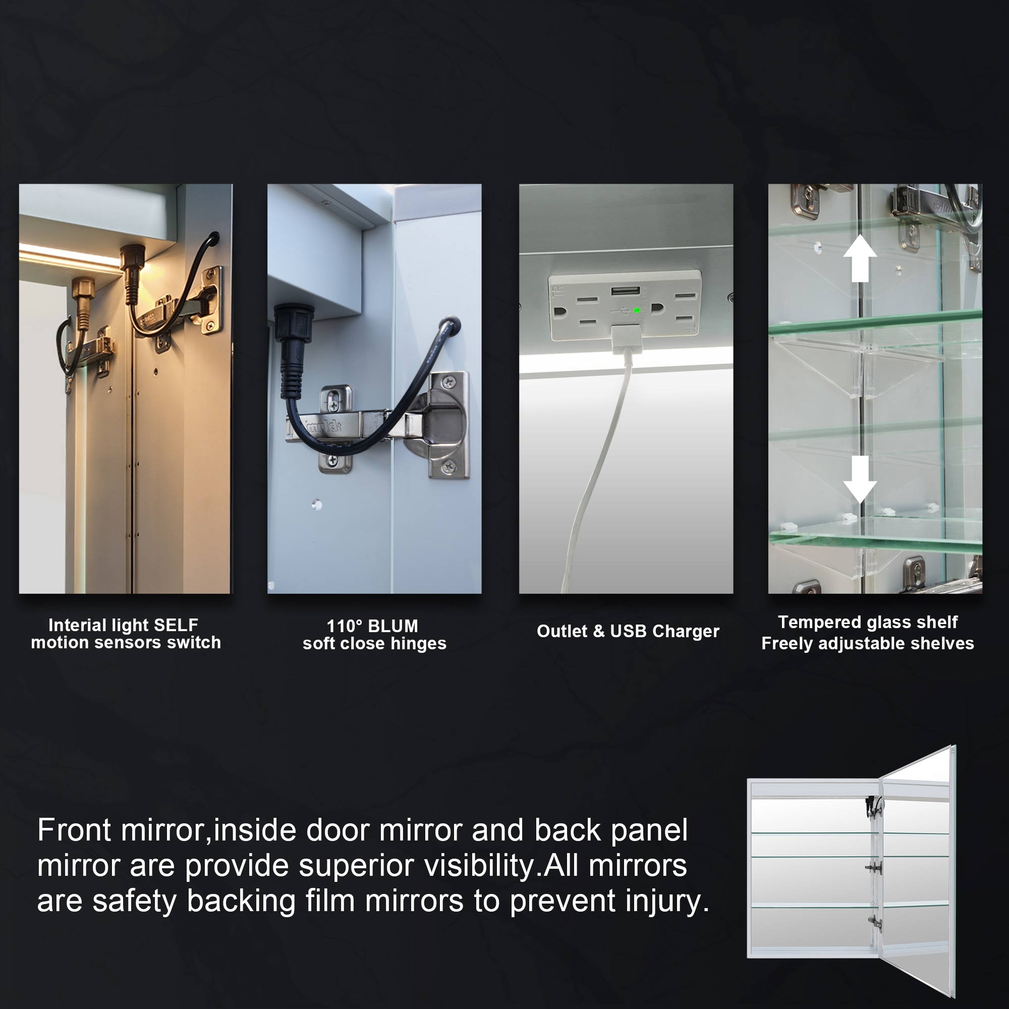 WELLFOR W4MCL2030R Bathroom-Medicine-Cabinets - View #5