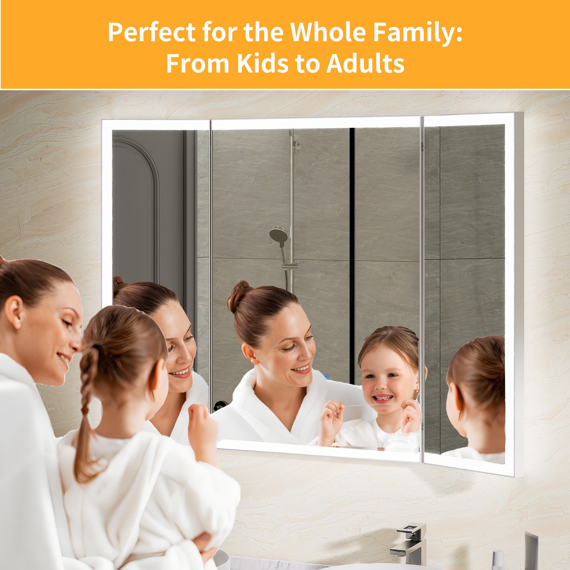WELLFOR TO-EM-BV26WHBK Framed-Bath-Mirrors - View #9