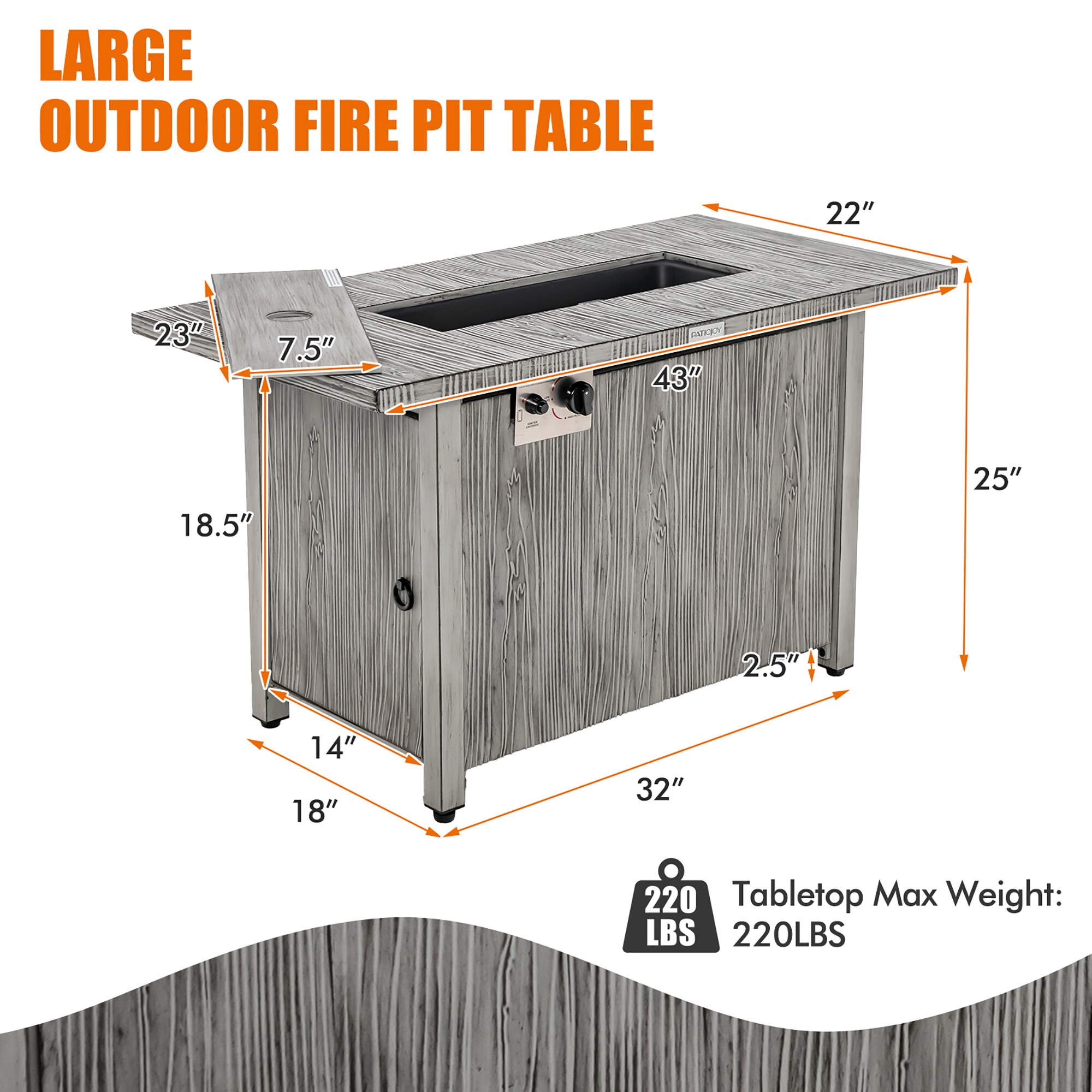 Costway NP10795GR Outdoor-Gas-Firepits - View #2