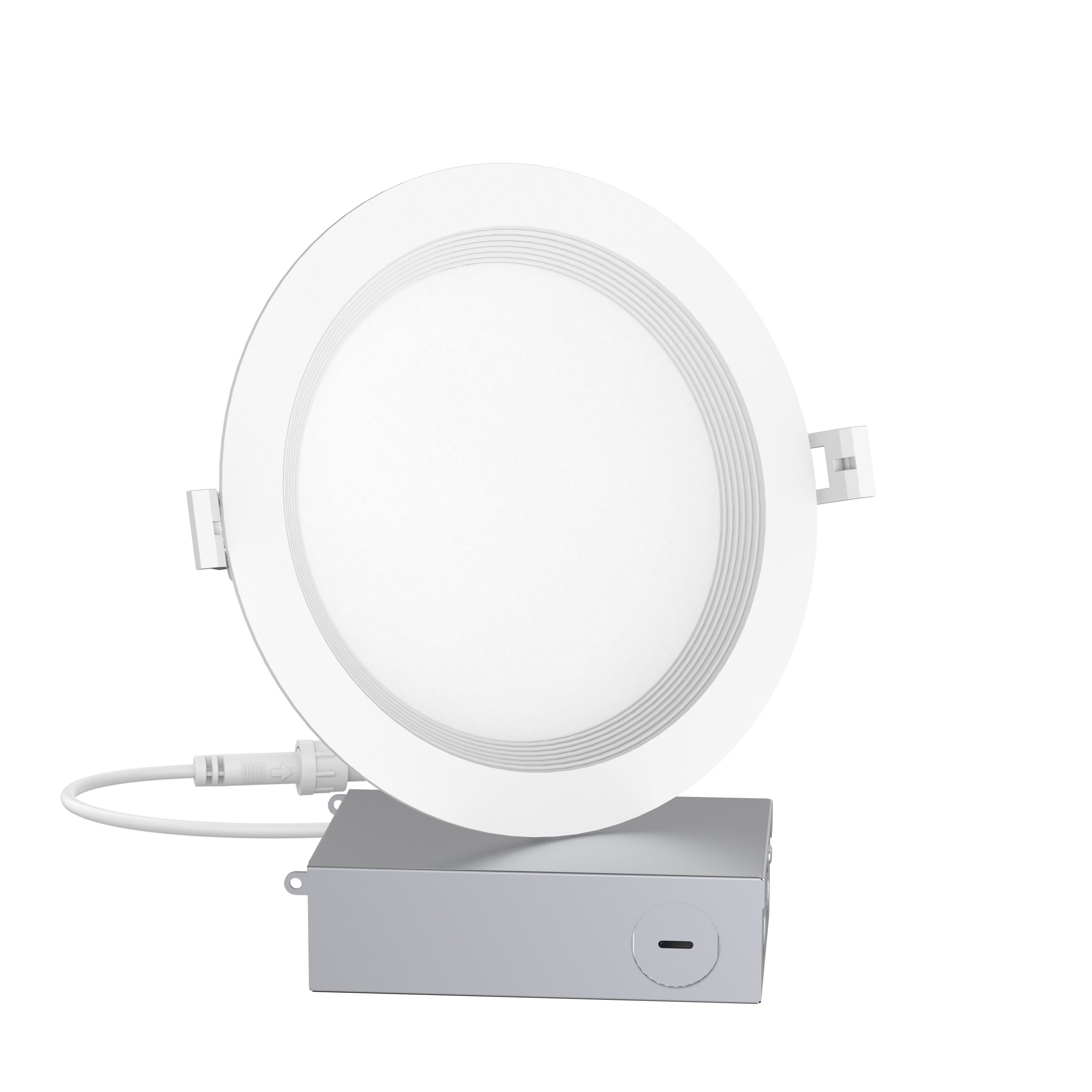 Utilitech MQTL1277-L120K9027 White 6-in 1200 -Lumens Switchable white Round Dimmable LED Canless Wet rated Recessed Downlight
