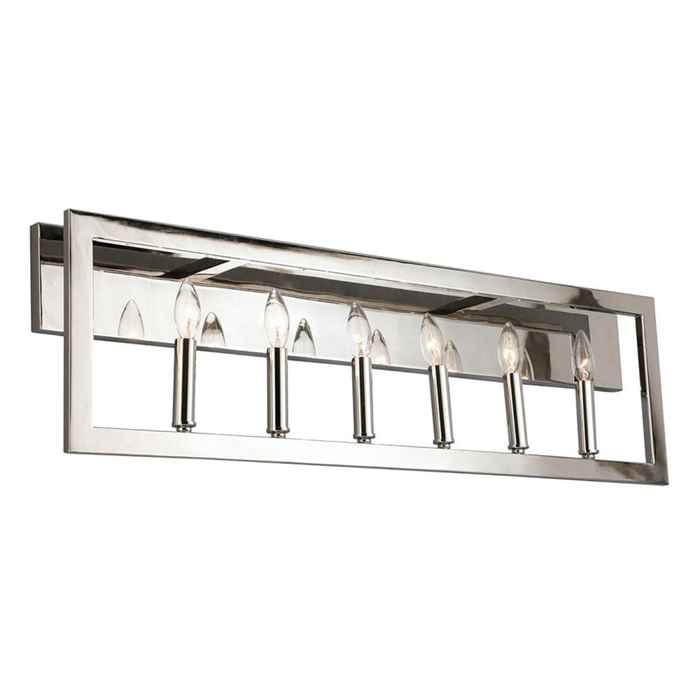 EGLO 204479A Jordan 37.5-in 6 -Light Satin Nickel Transitional Vanity light