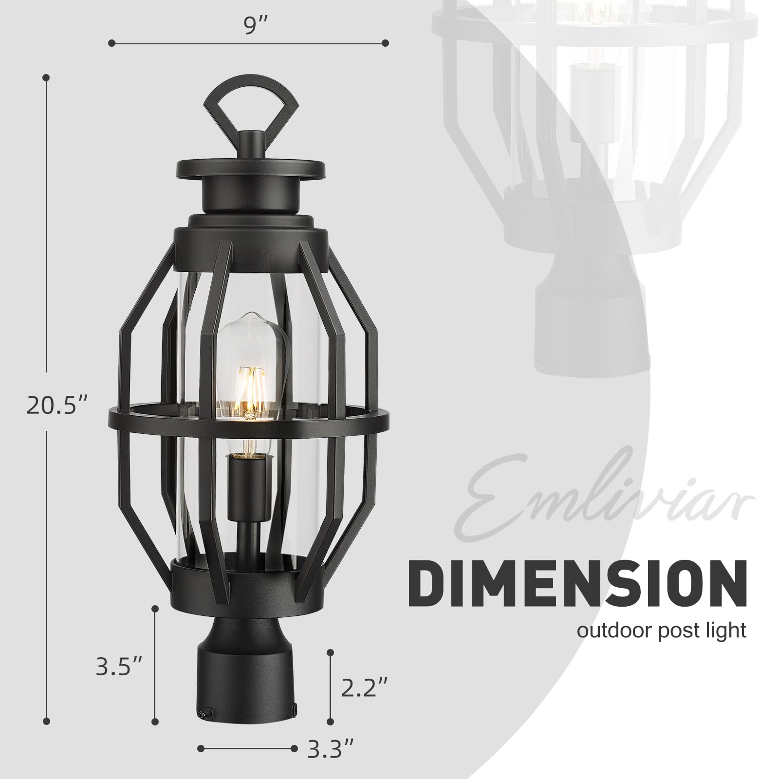 LTMATE LSWE274P-M BK Complete-Post-Lights - View #2