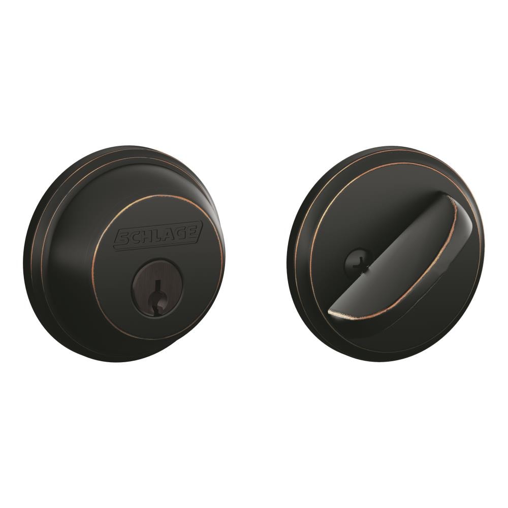 Schlage B60716T B60 Series Aged Bronze Single Cylinder Deadbolt