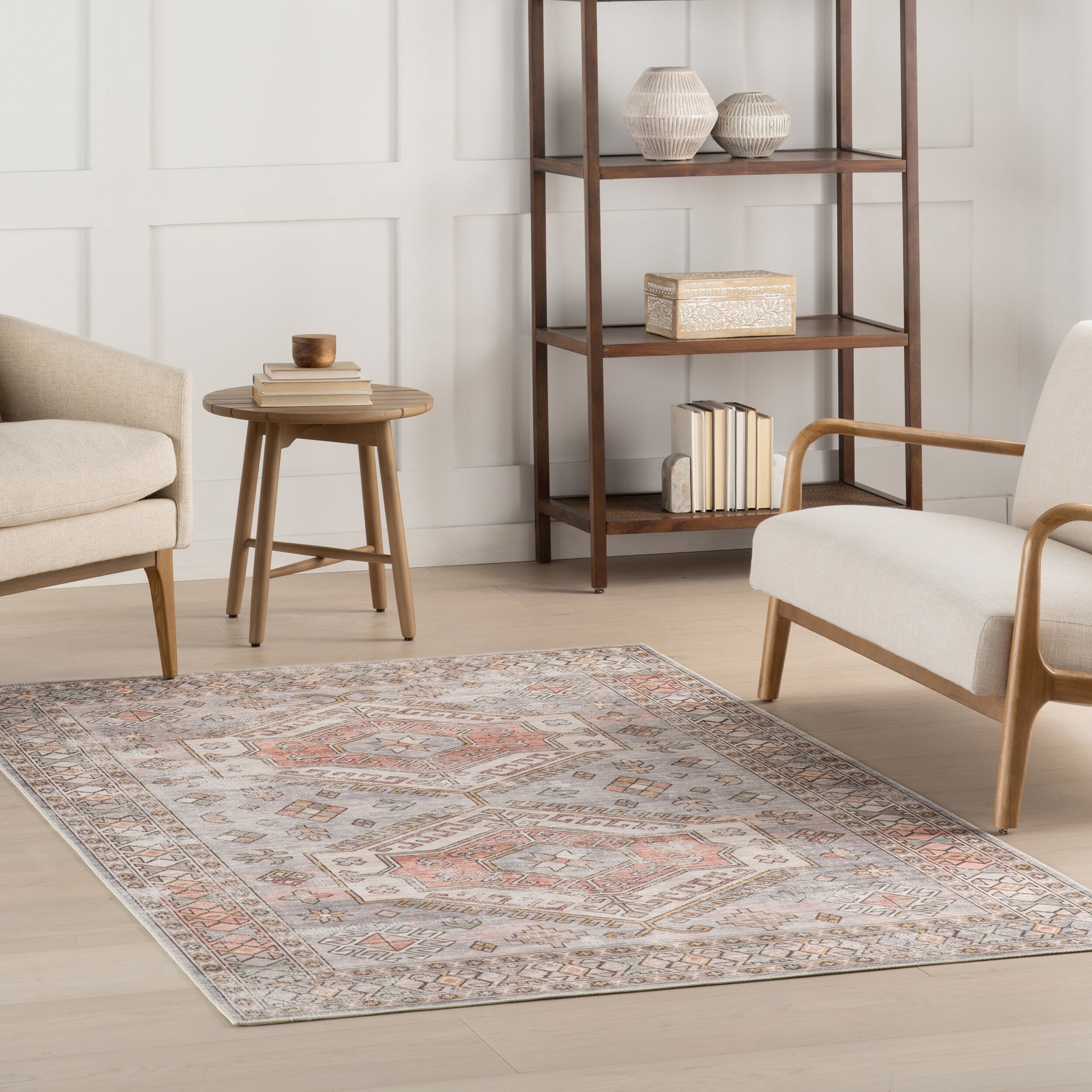 nuLOOM 200BIVL01B-2608 Benoite Splashguard Medallion Machine Washable 2ft. 6in. x 8ft. Brick Area Rug