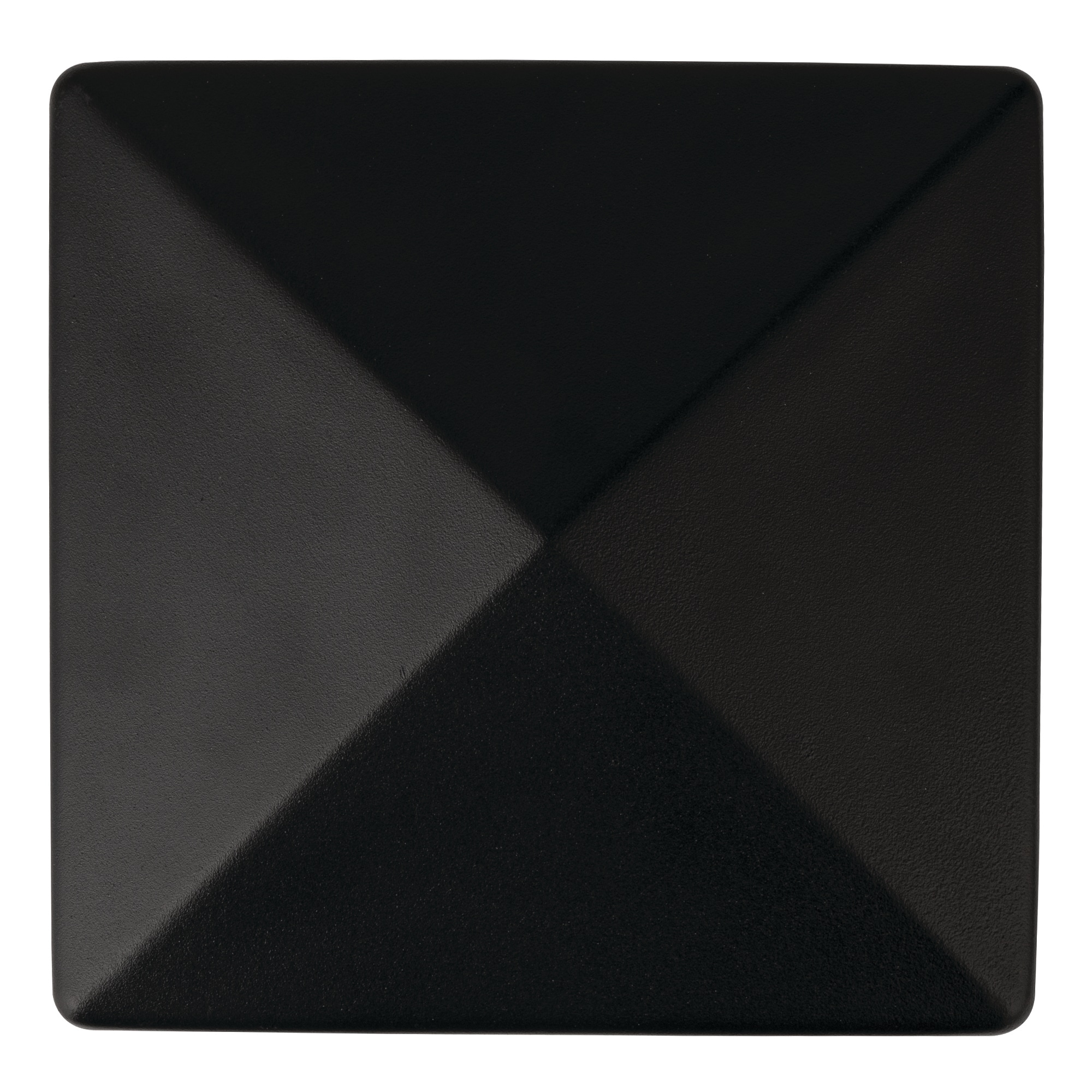 Black Powder-Coated Steel Pyramid Post Cap