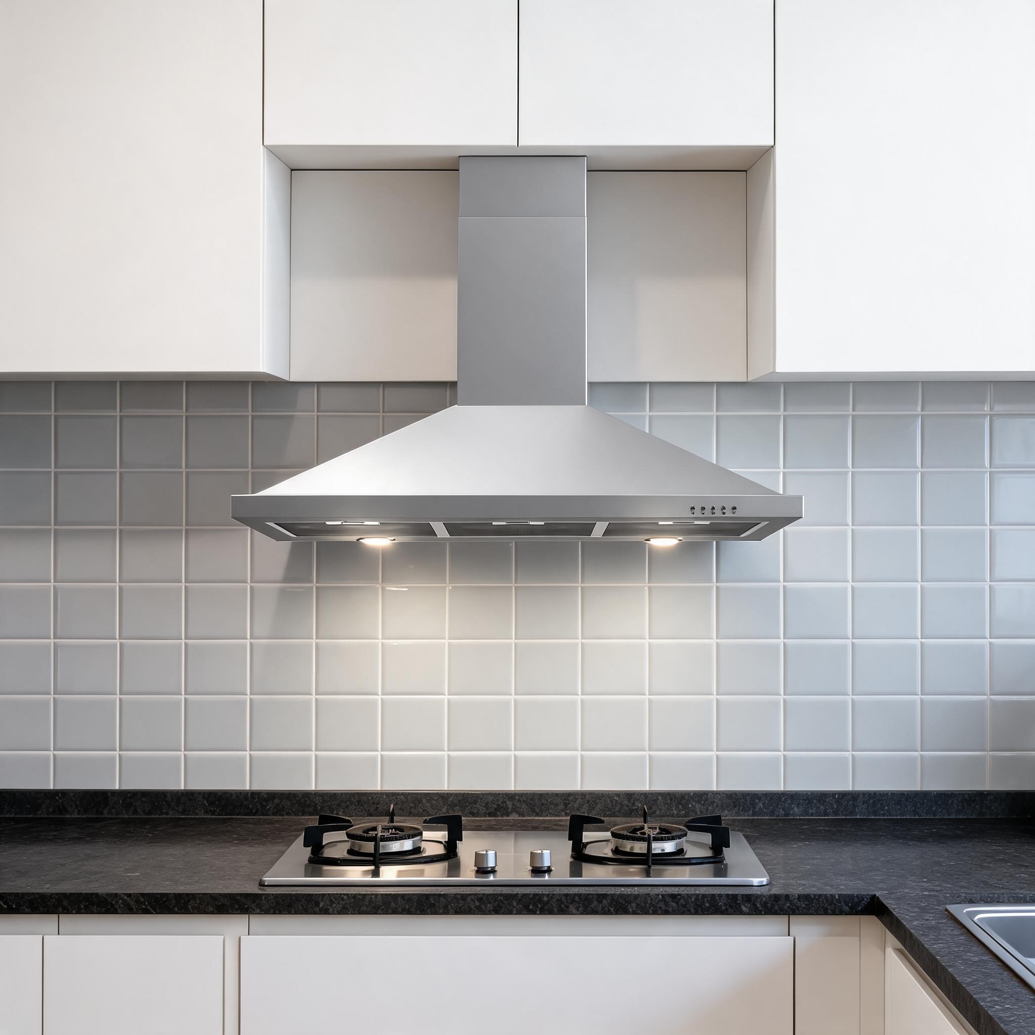 Garvee Range Hood 30 in Under Cabinet Cold-Rolled Steel and Galvanized Steel Stove Vent Hood 90W 3-Speed Exhaust Fan Mechanical Button Controls LED Lights Matte Black #HQ-8-S3-36PA-MYFF