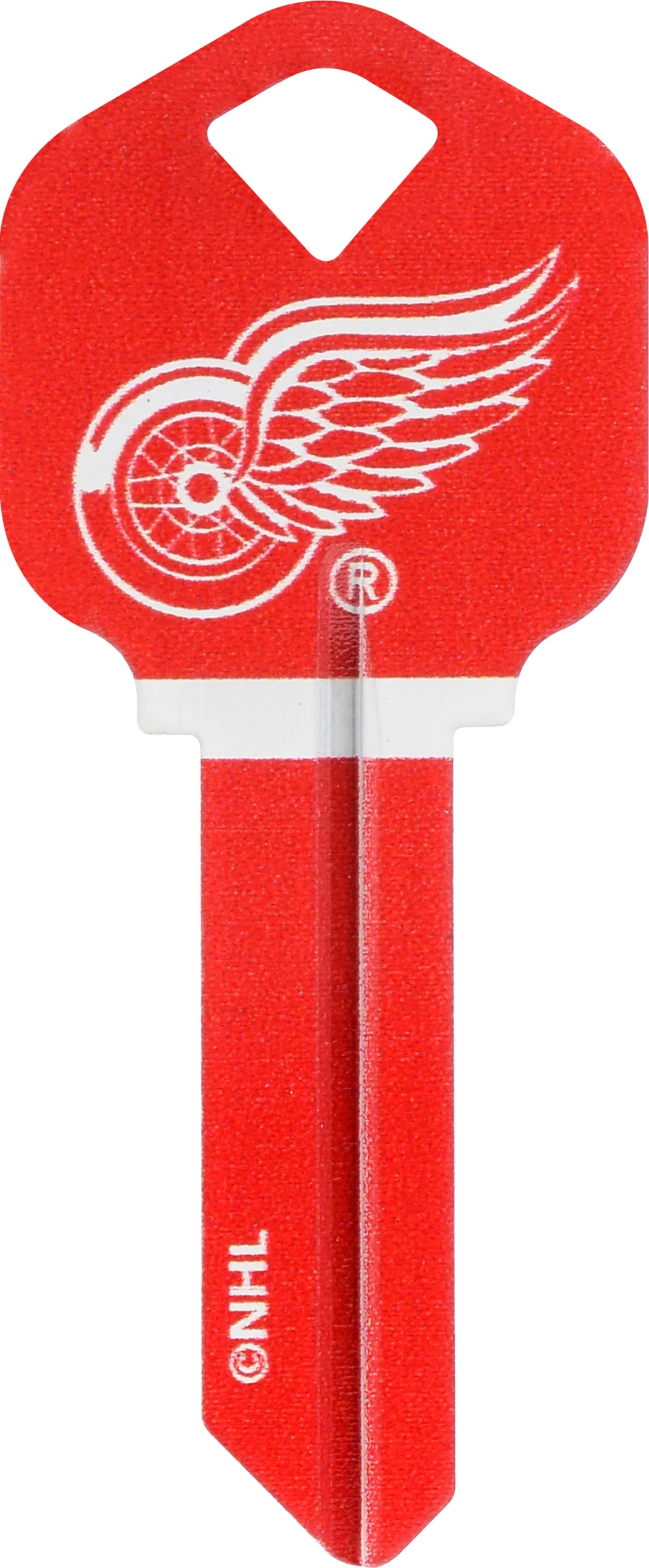 Hillman 94021 Detroit Red Wings Multicolored Sports Key Brass House/Entry Key Blank