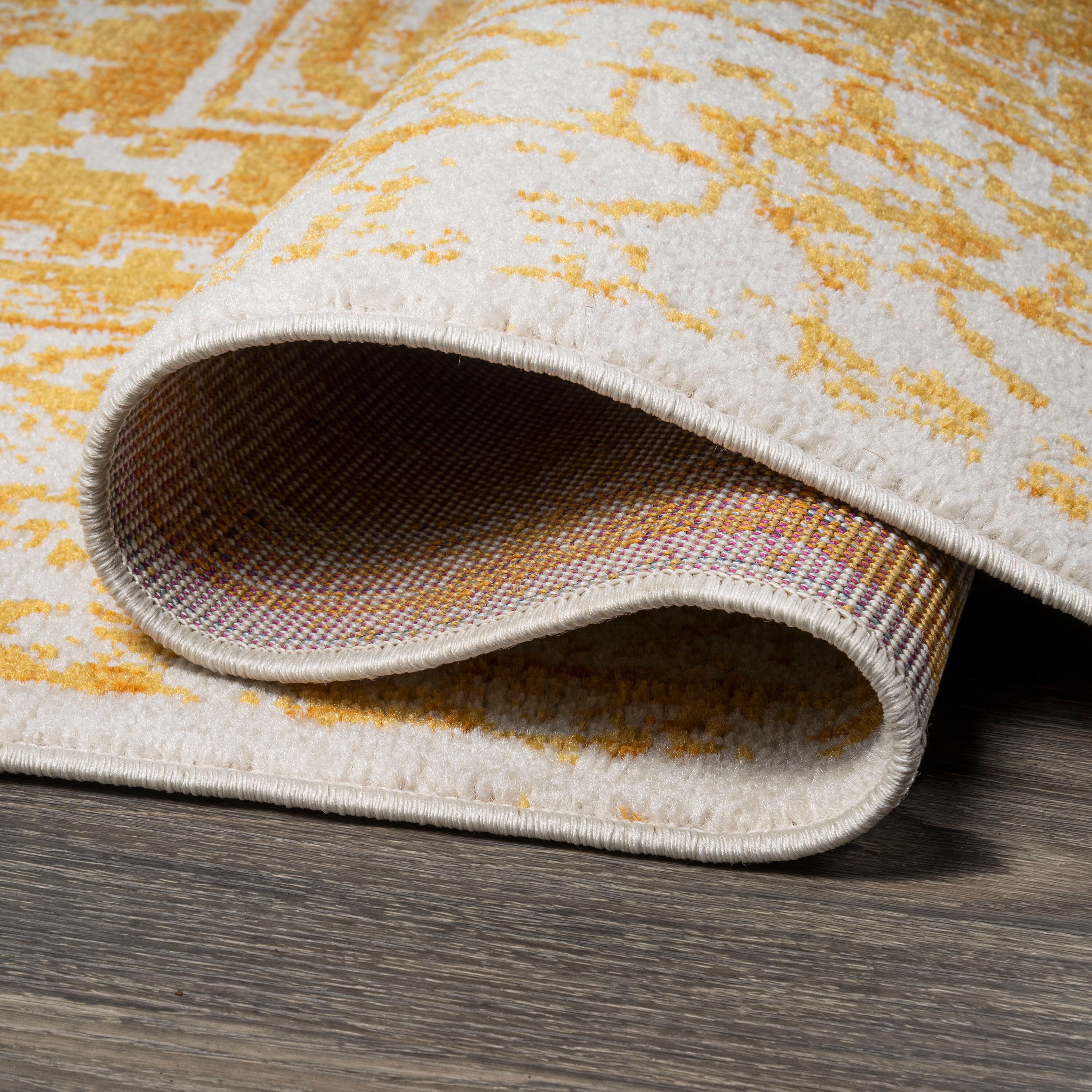 Audrey Ivory and Orange Medallion Bohemian Area Rug