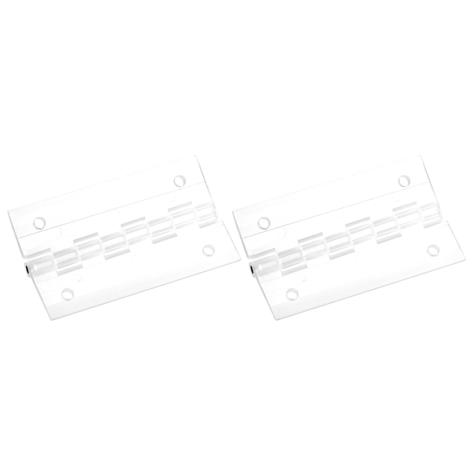 Unique Bargains 2Pcs Acrylic Hinges 3 x 1.77 Inch Hardware Folding Hinges Piano Hinges with Mounting Hole for Case Box Handicrafts Clear
