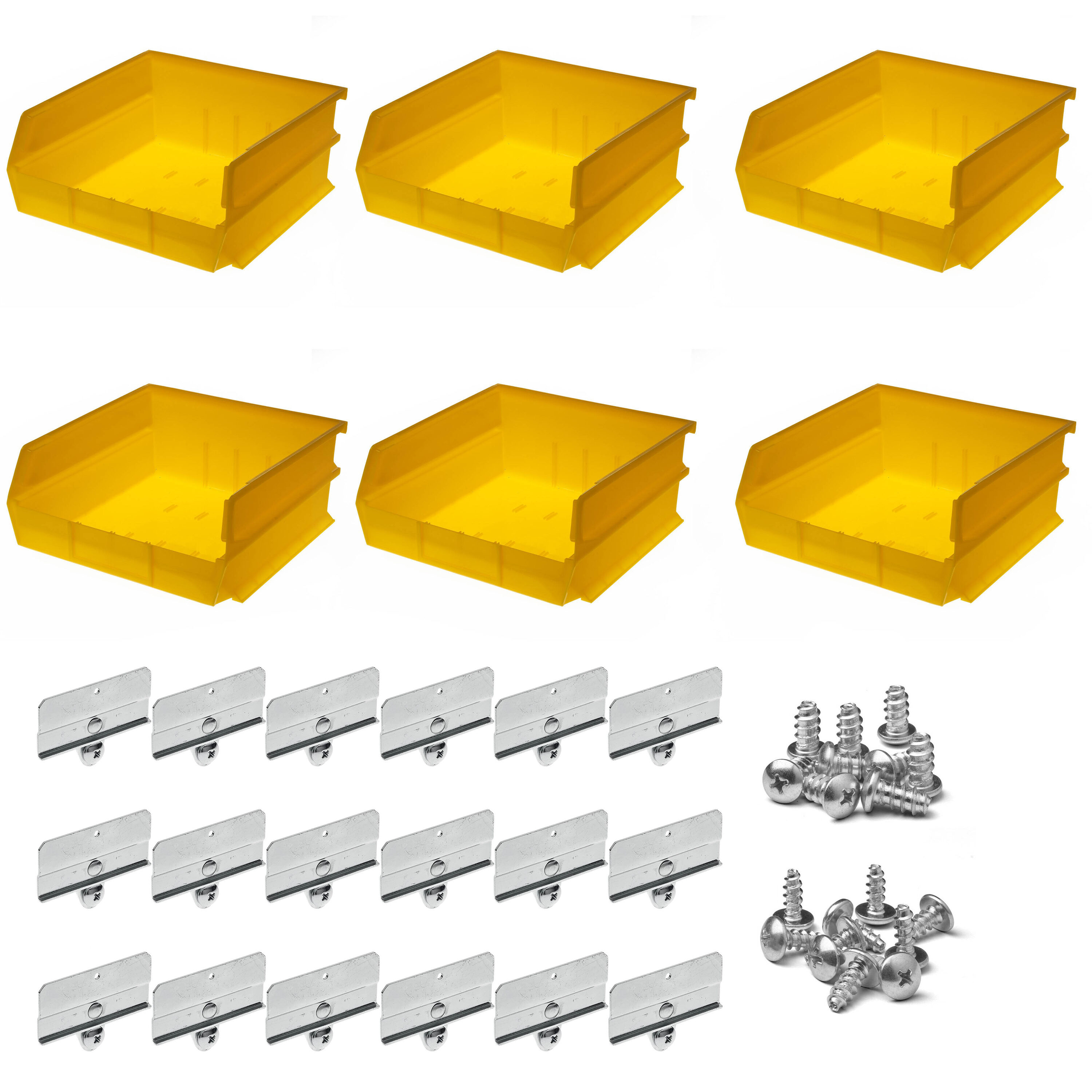 Triton Products BK-235 12 -Pack ( 11-in W x 5-in H x 10.875-in D ) Yellow Polypropylene Stackable Bin