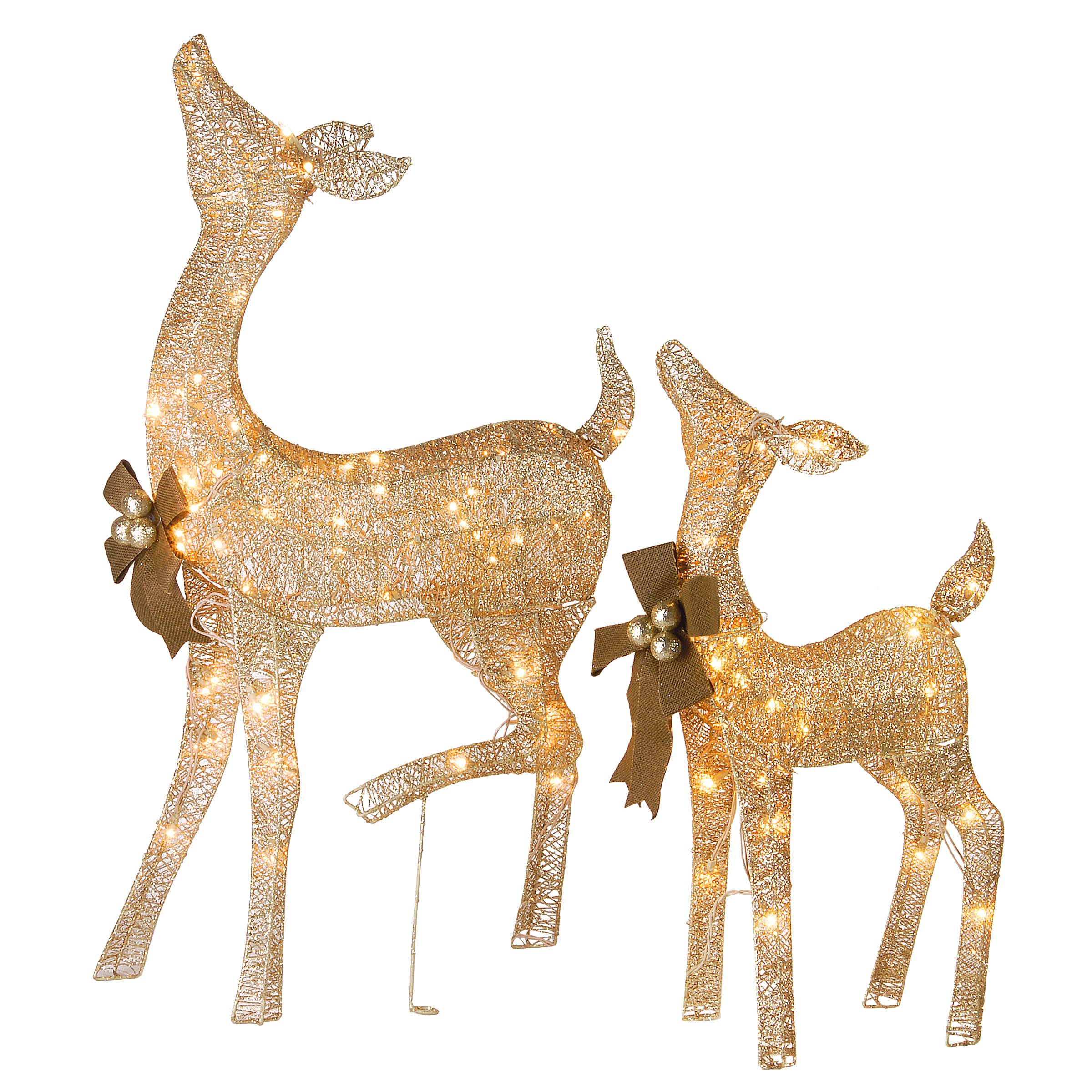 National Tree Company DF-105014U 38-Inches Freestanding Deer Free standing decoration with White LED Lights