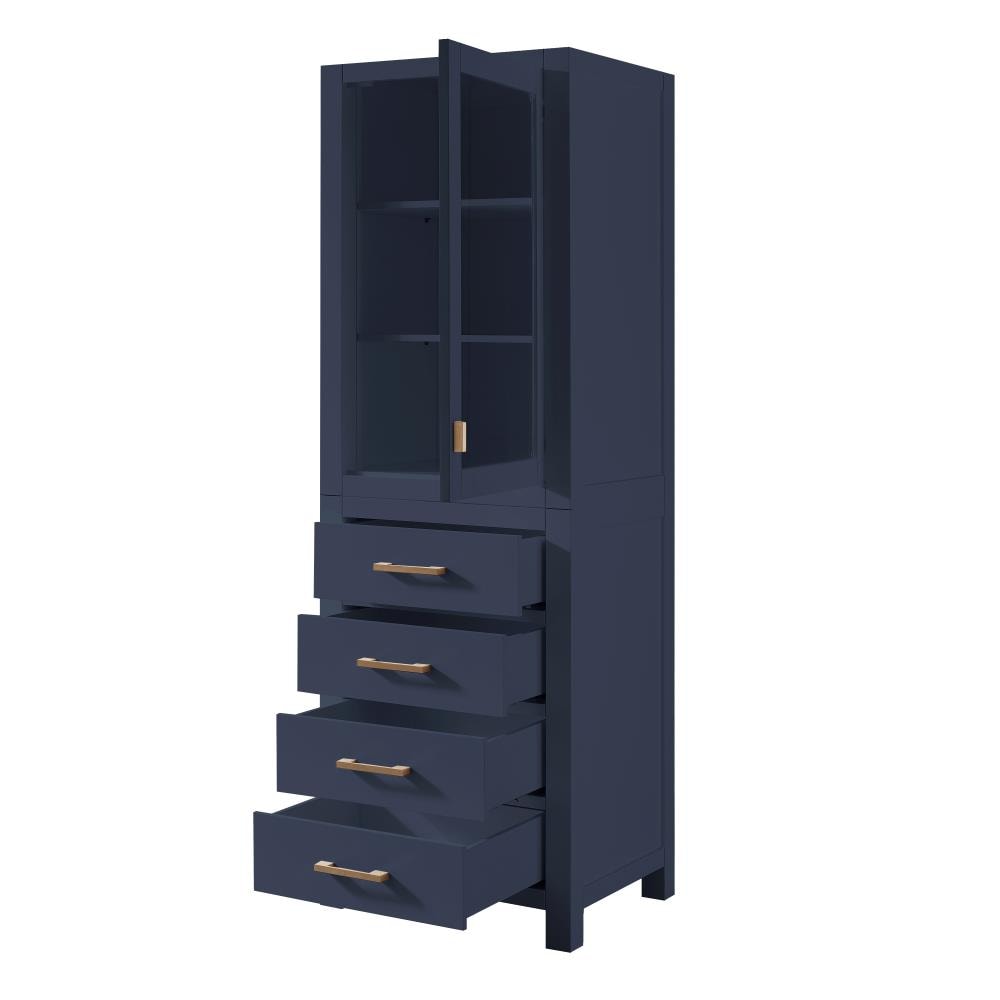 Avanity Modero 24 In X 71 In X 20 In Navy Blue Wood Freestanding Linen