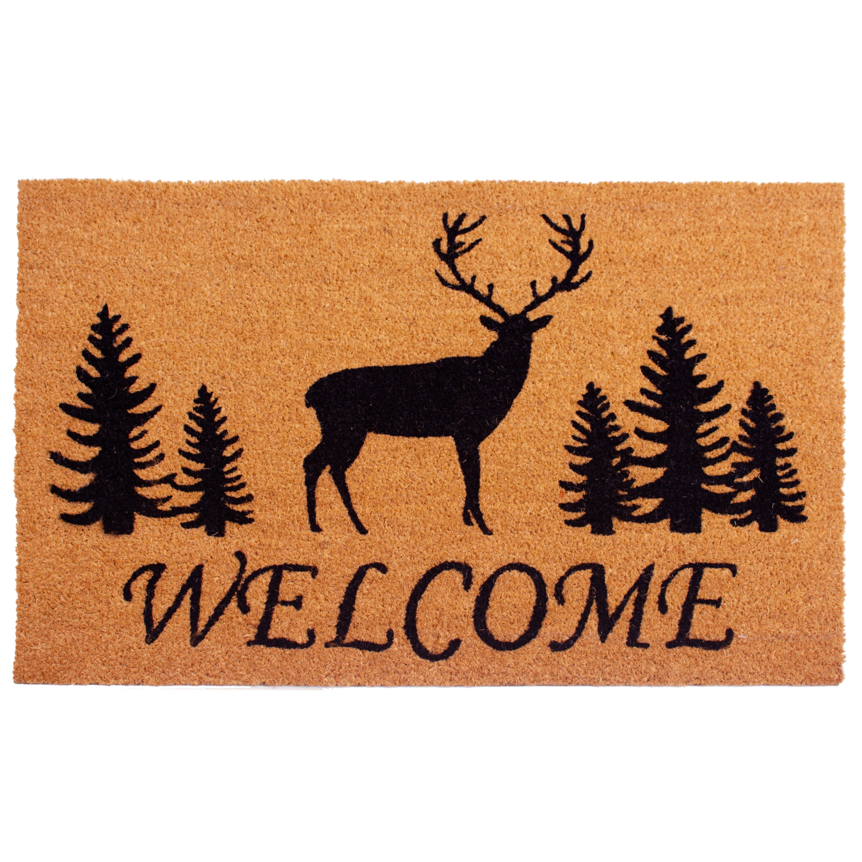 Callowaymills 121682436 2-ft x 3-ft Natural/Black Coir/Vinyl Rectangular Indoor or outdoor Decorative Welcome Door mat