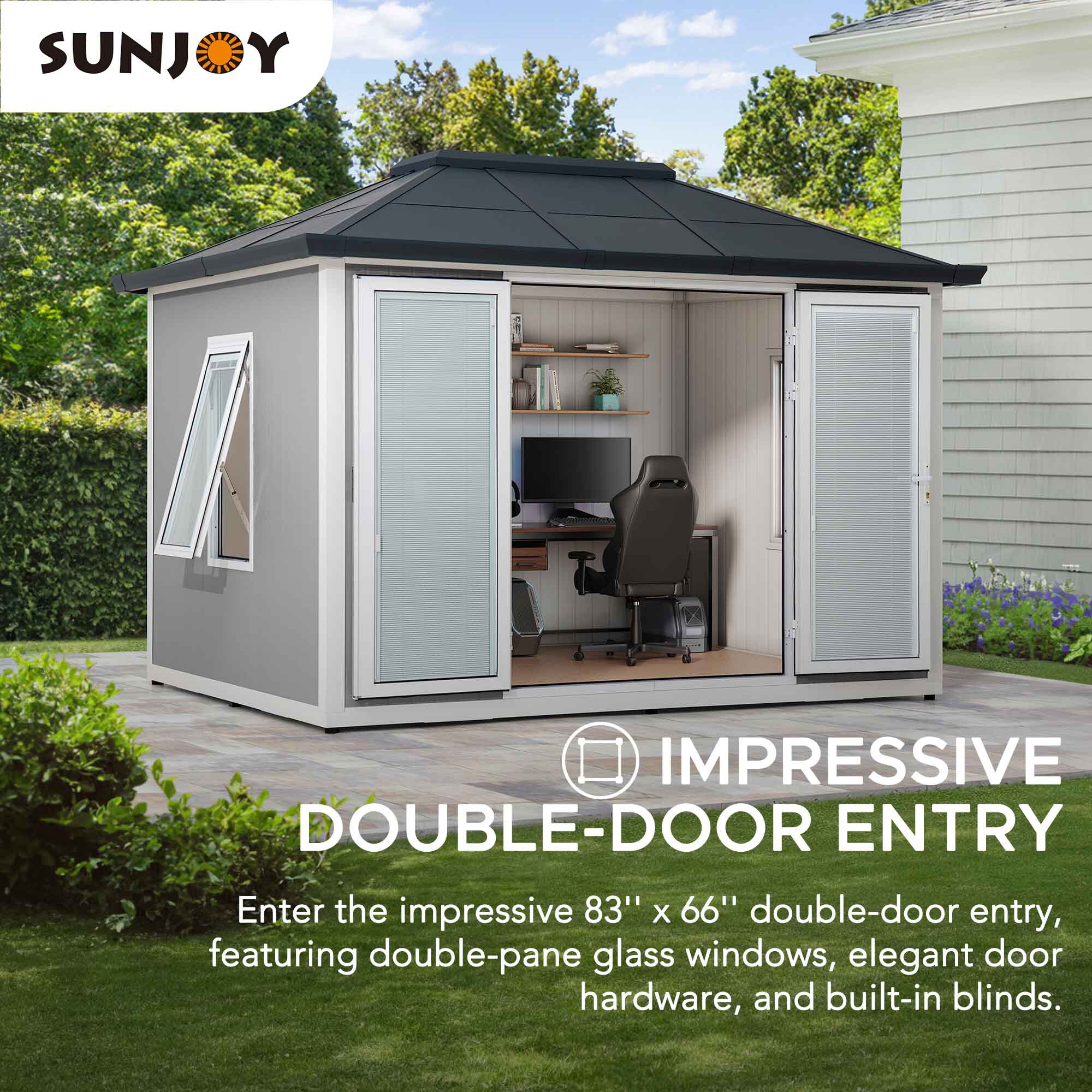 Sunjoy A108000702 Metal-Storage-Buildings-Sheds - View #3