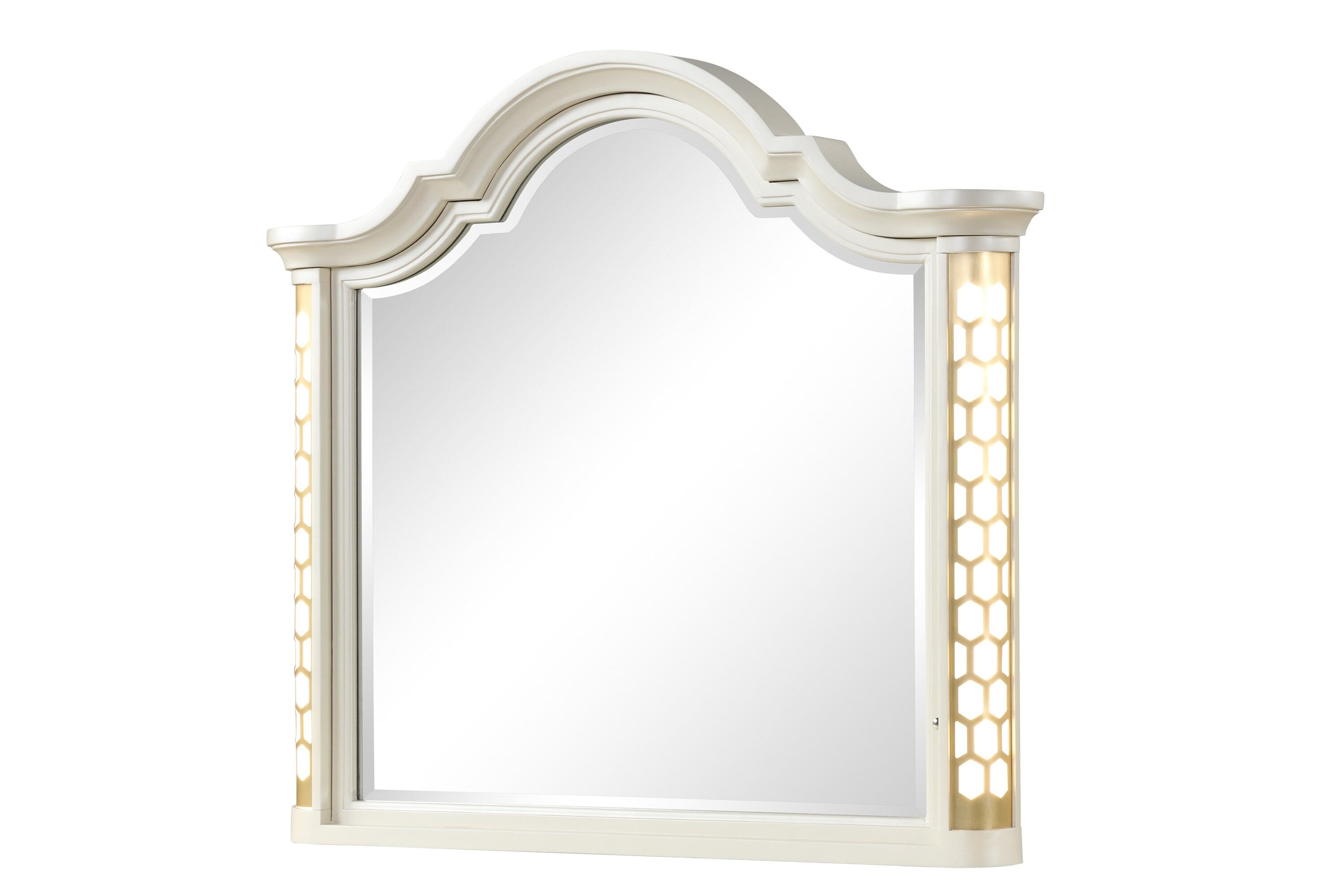 Galaxy 659436010604 45.47-in W x 41.42-in H Irregular Beige Polished Vanity Mirror
