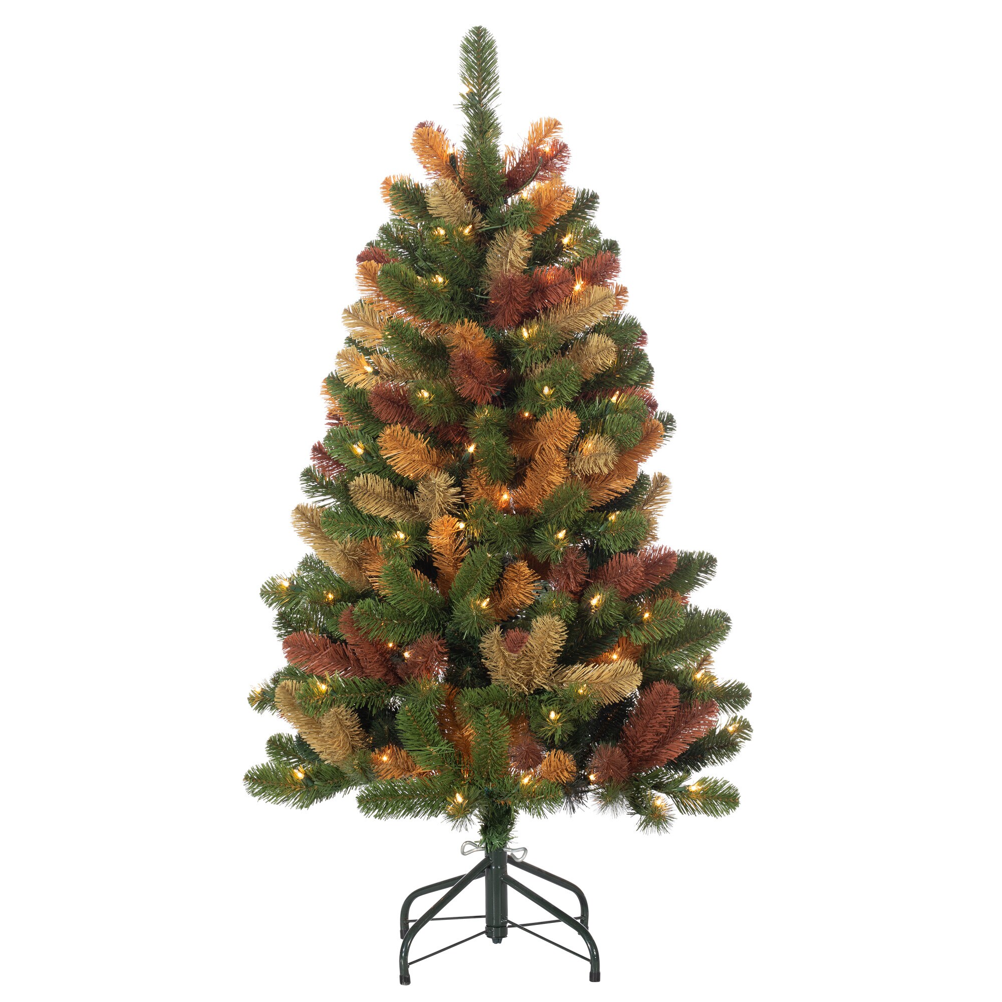 Sterling Tree Company 4-ft Pine Pre-lit Assorted Artificial Christmas ...