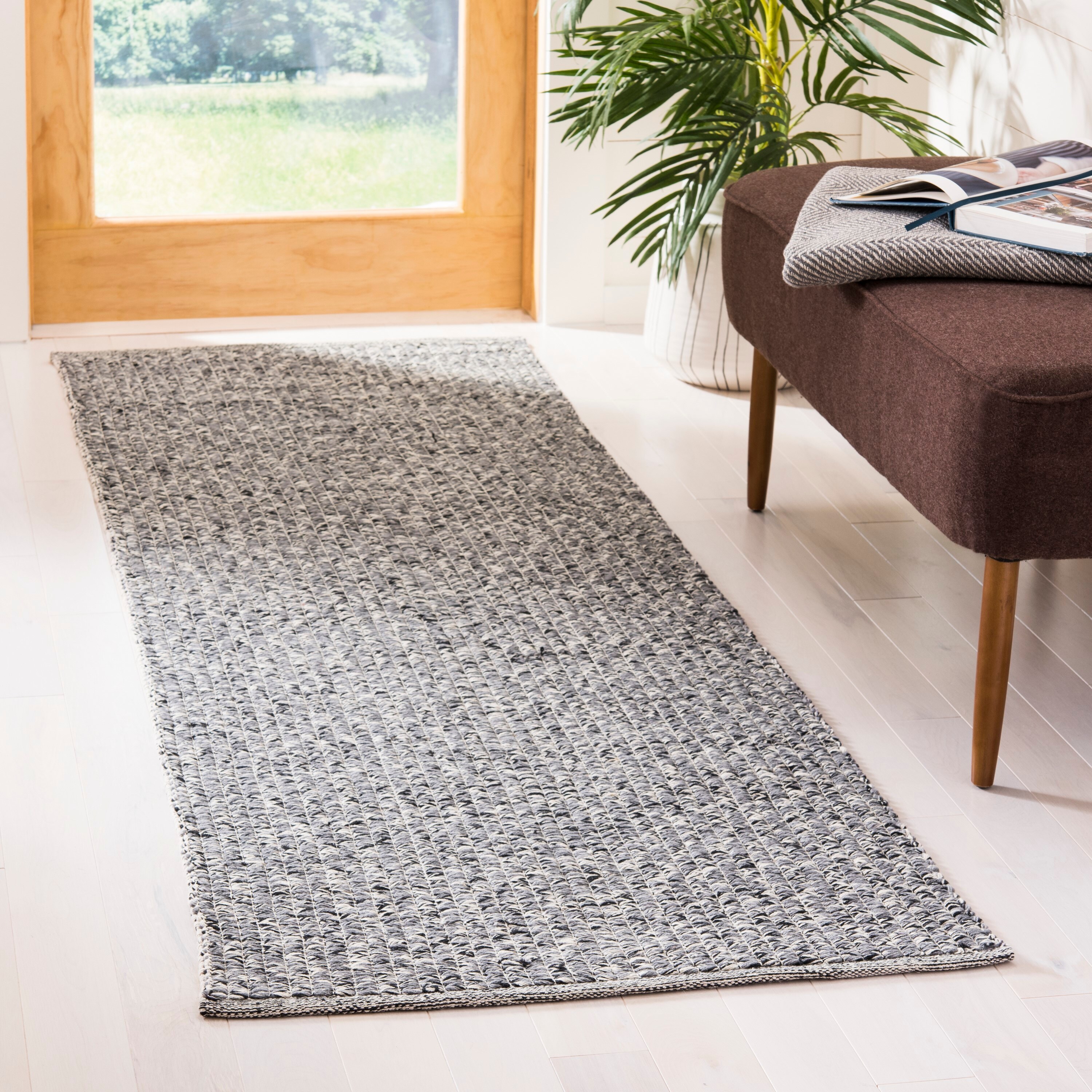 Safavieh MTK602G-27 Montauk Wategos 2 x 7 (ft) Cotton Gray/Multi Rectangular Indoor Abstract Coastal Runner rug