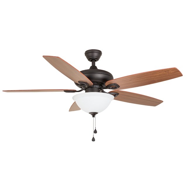 Harbor Breeze Coastal Creek 52 In Bronze Led Indoor Downrod Or Flush Mount Ceiling Fan With Light 5 Blade The Fans Department At Com - Add Light To Harbor Breeze Ceiling Fan