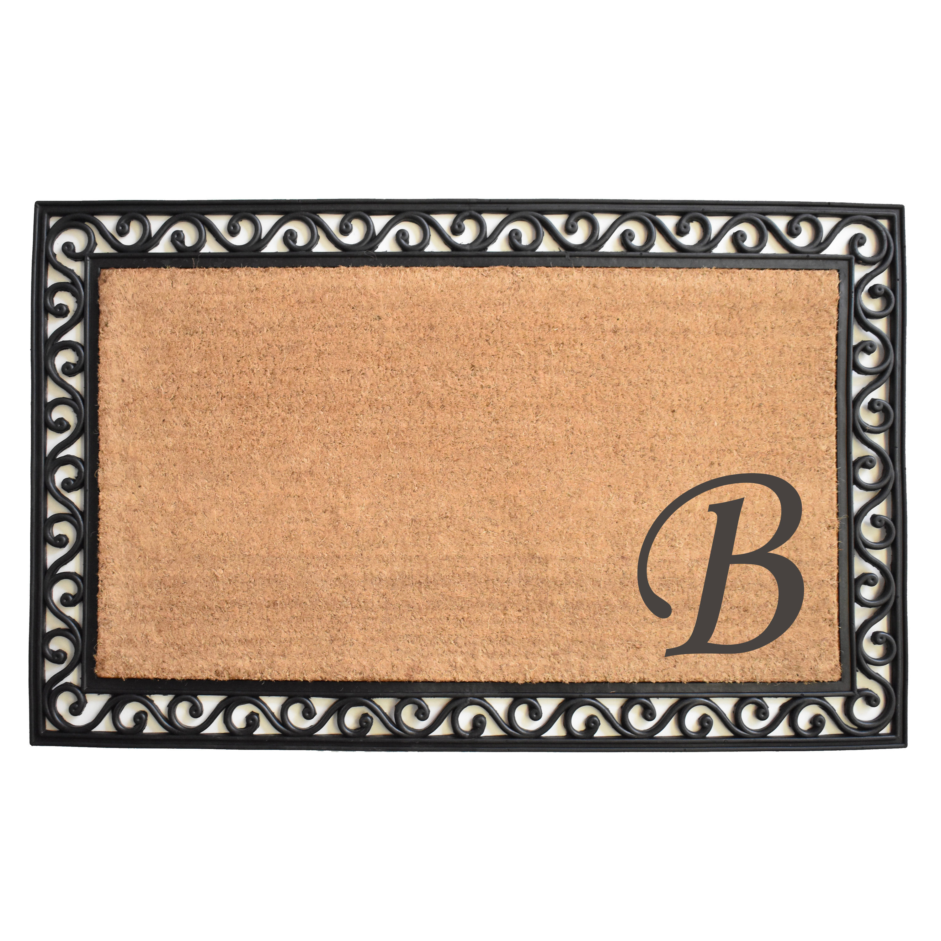 Callowaymills 104023048B 30-in x 48-in Natural/Black Coir/Rubber Non-Slip Grip Indoor or outdoor Door Mat