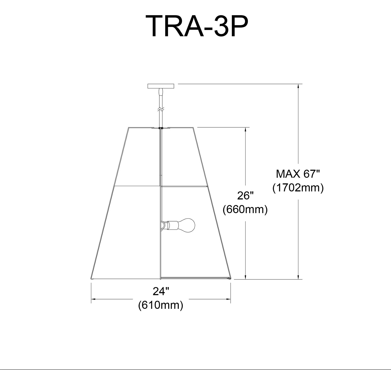 Dainolite TRA-3P-GLD-WH Pendant-Lights - View #3