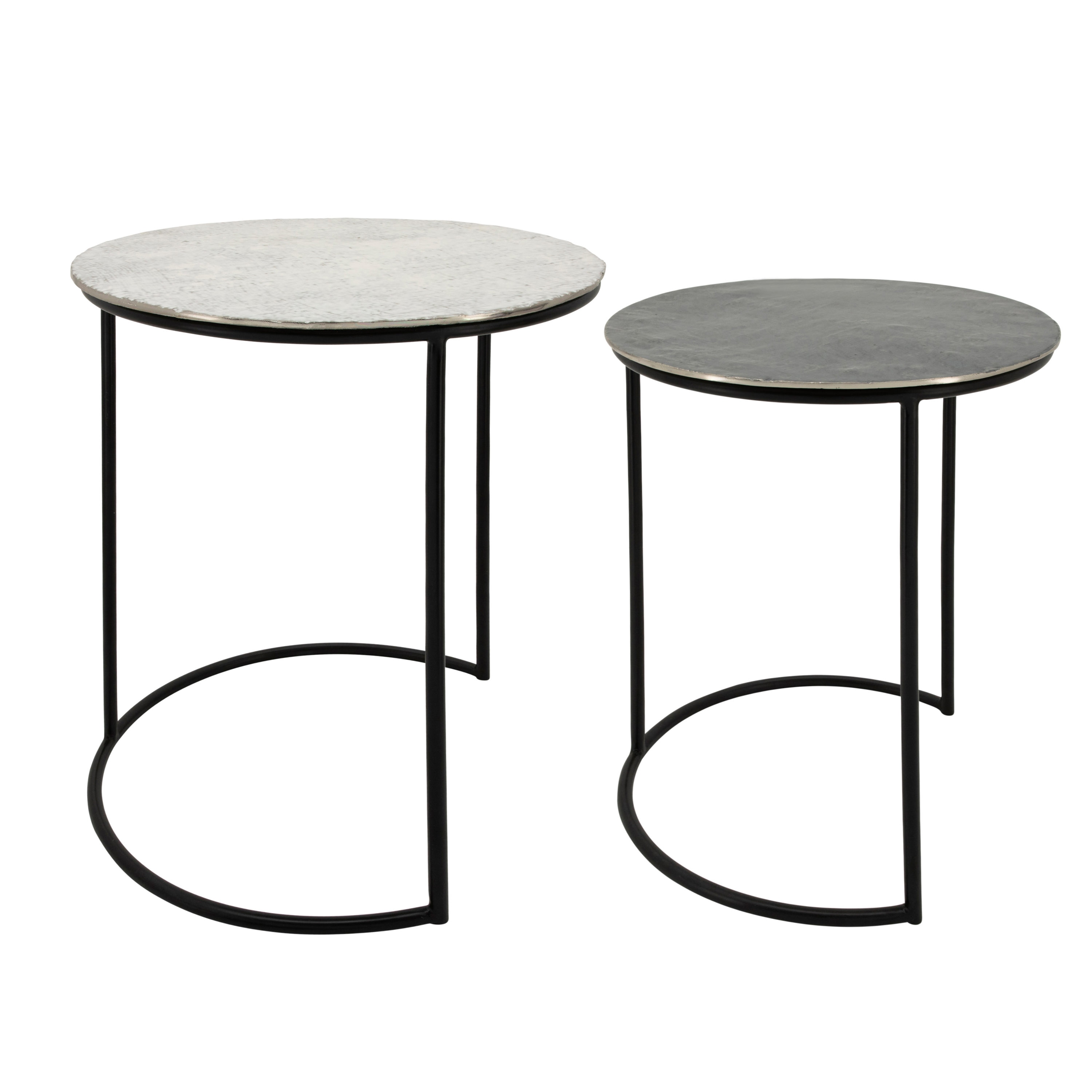 Sagebrook Home 15219 21-in W x 32-in H White Metal Round Modern End Table Assembly Required