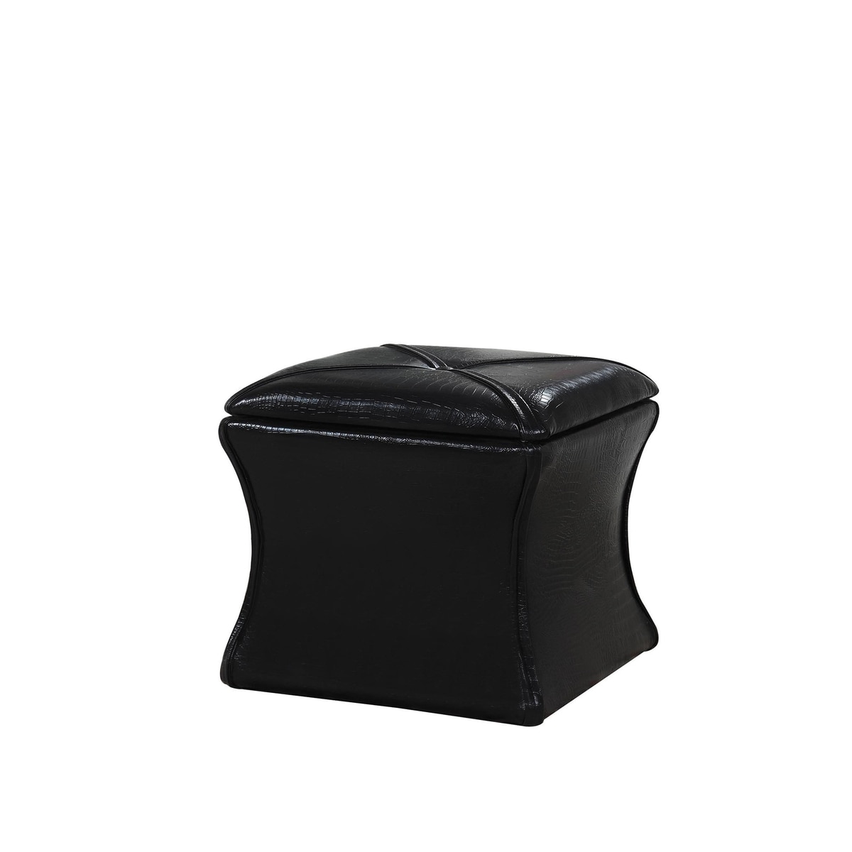 HomeRoots 4000469353 Modern Black Storage Ottoman