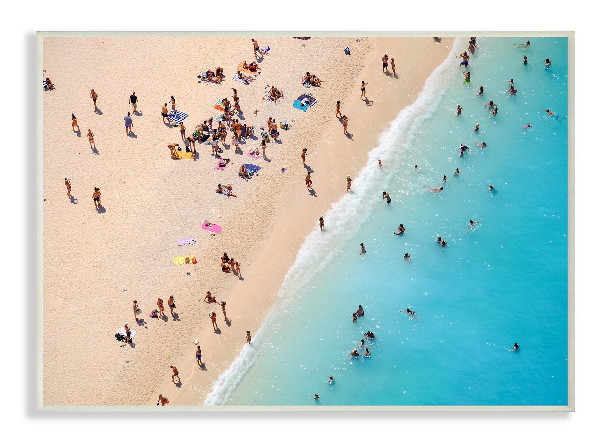 Stupell Industries MWP-246-WD-10X15 Aerial Beach View Sunbathers Adobe Stock 15-in H x 10-in W Abstract Print