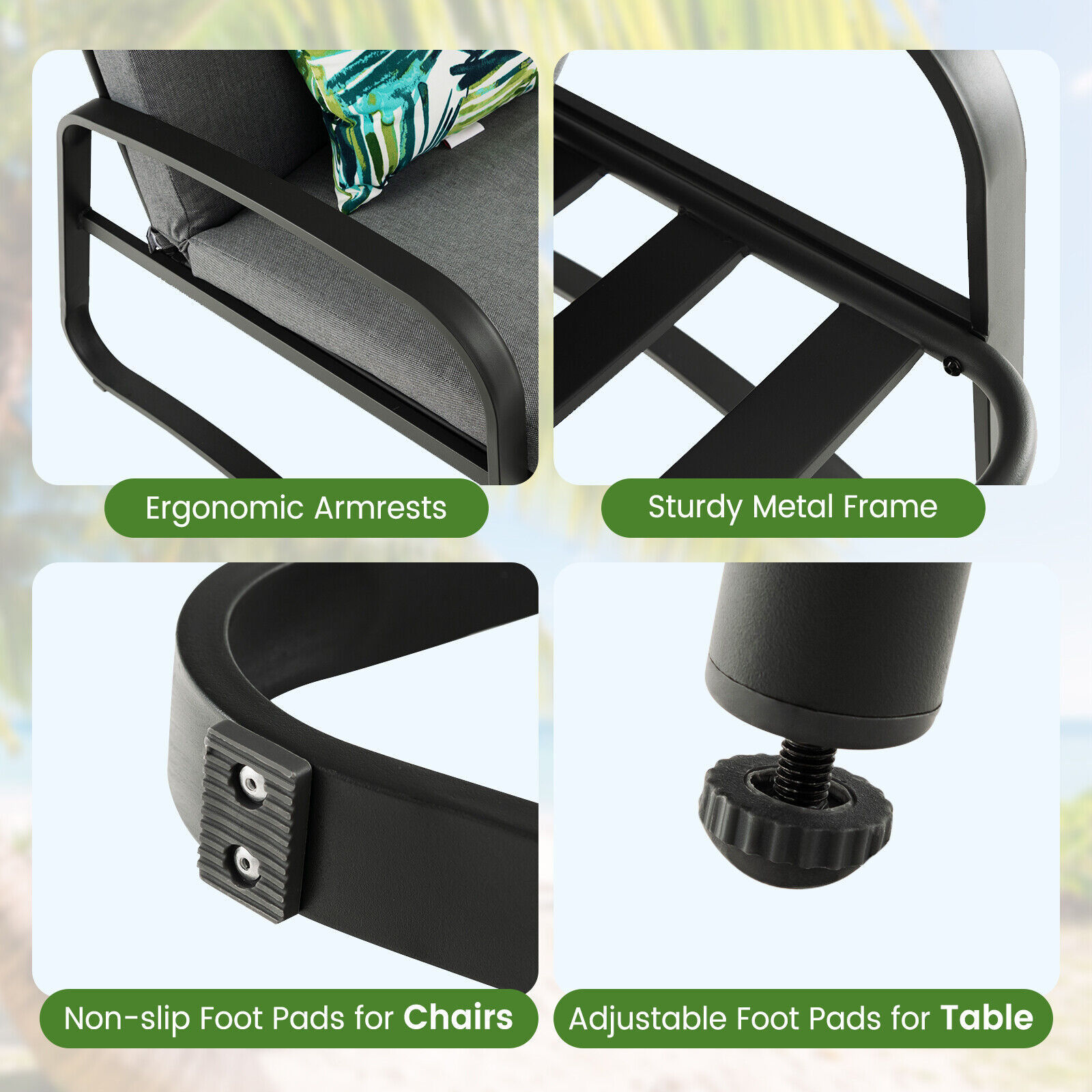 Forclover HBV-00WHI Patio-Conversation-Sets - View #6