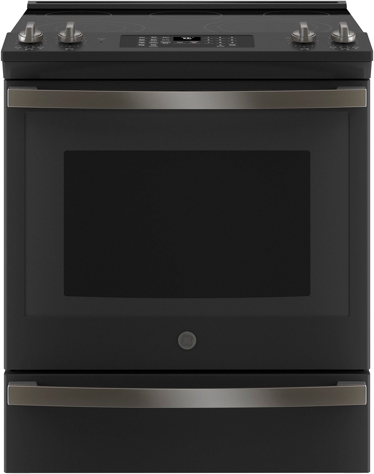 Ge double oven electric store range black stainless