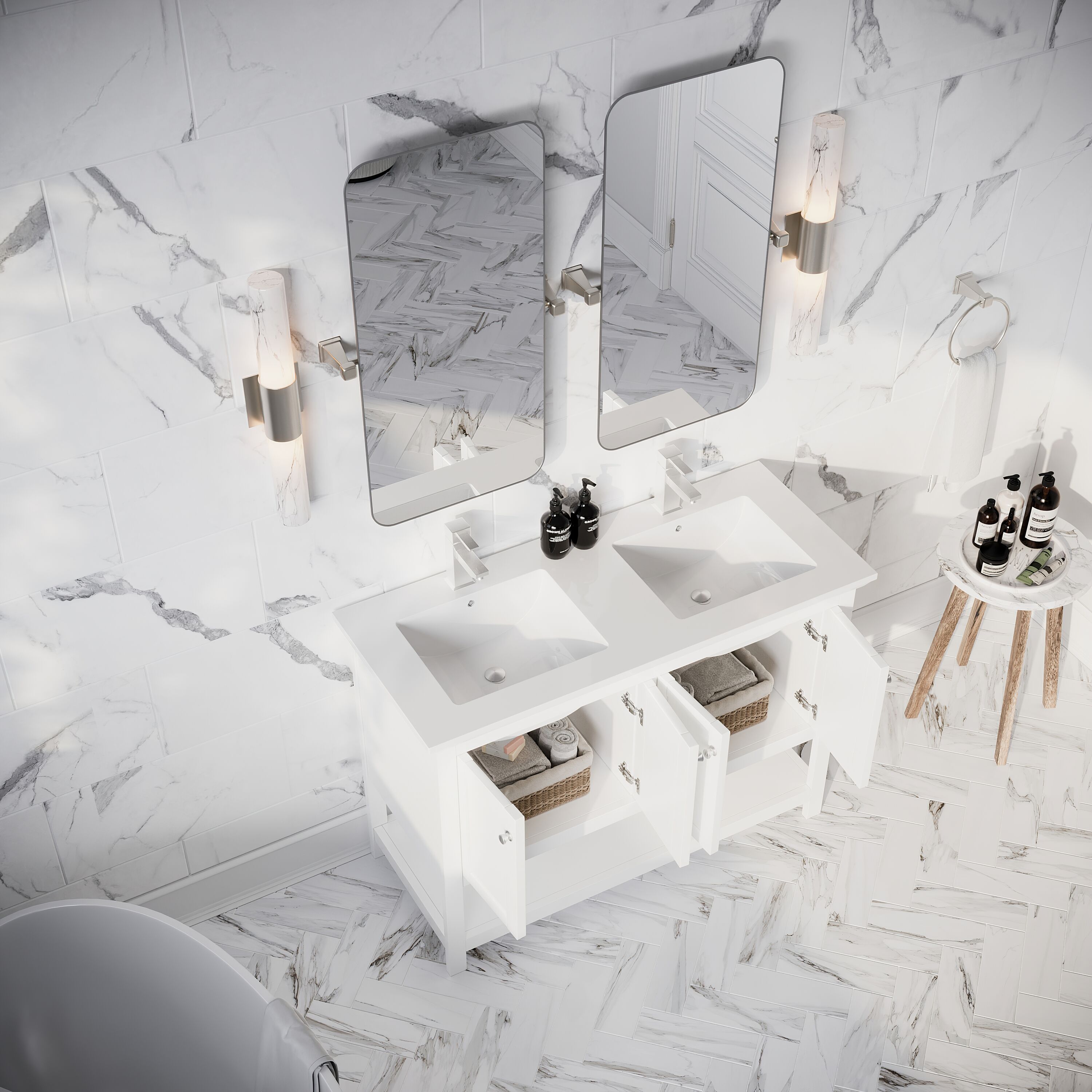 Fresca FCB2348WH-D-CWH-U Bath-Vanity-Combo - View #3