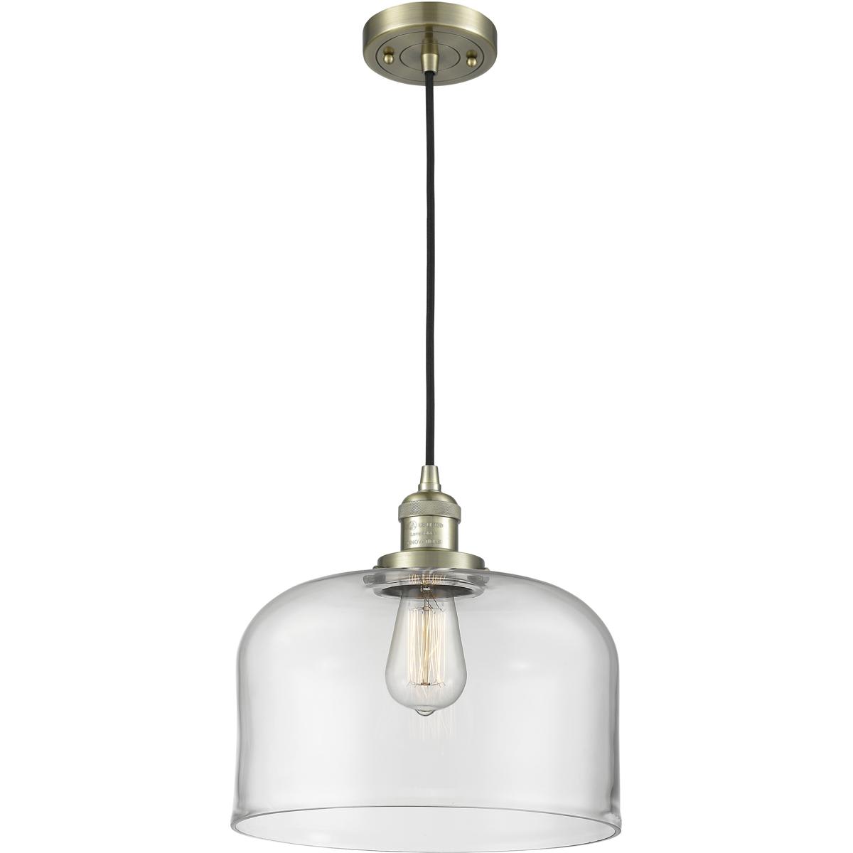 Innovations Lighting - 201C-AB-G72-L Franklin Restoration Bell Mini Pendant Antique Brass