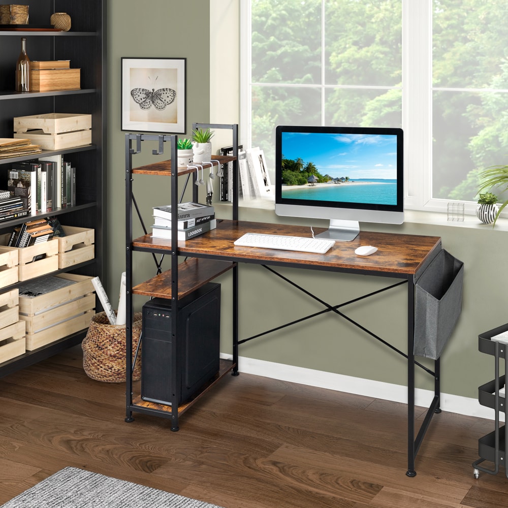 Winado LO1G52002362 47.2-in Brown Casual Pine Computer desk