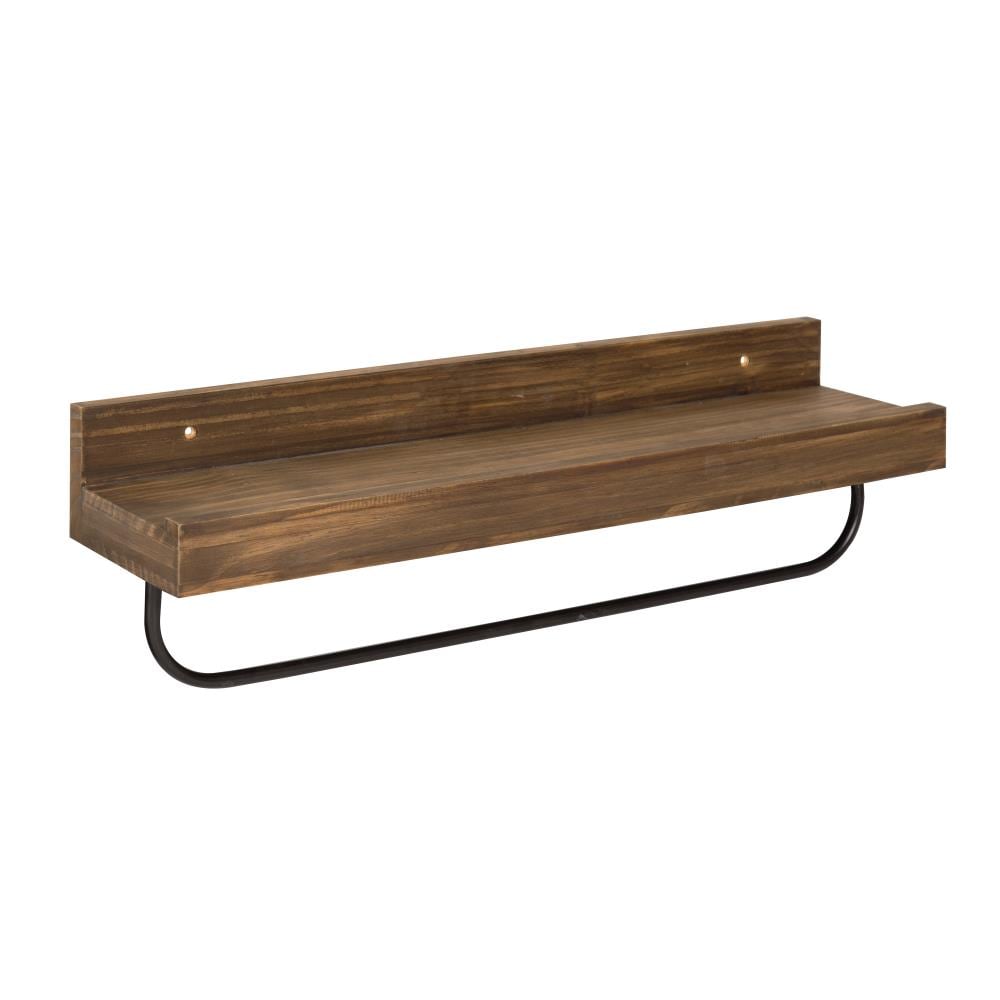Kate and Laurel 212145 6-in L x 6-in D x 6.5-in H Rustic Brown Wood Rectangular Floating Shelf