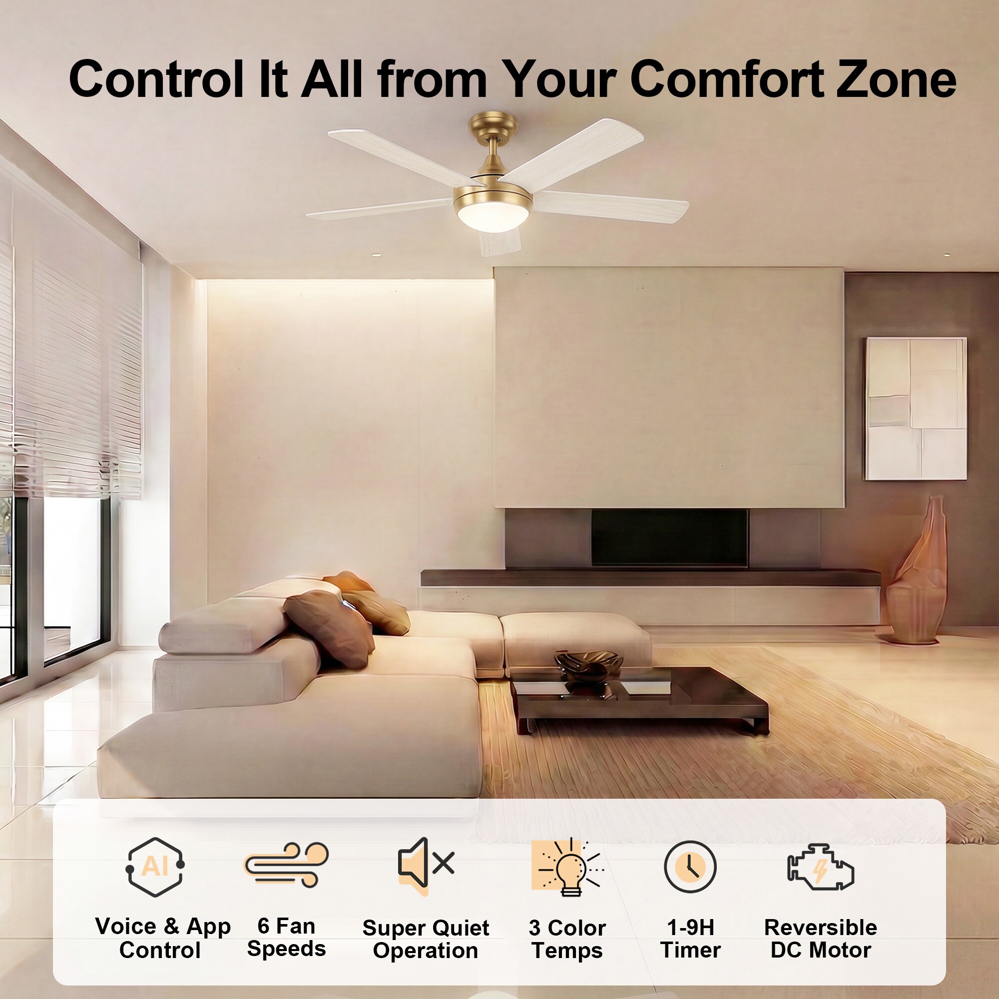 GreenEver CFL-0013-WG Ceiling-Fans - View #2