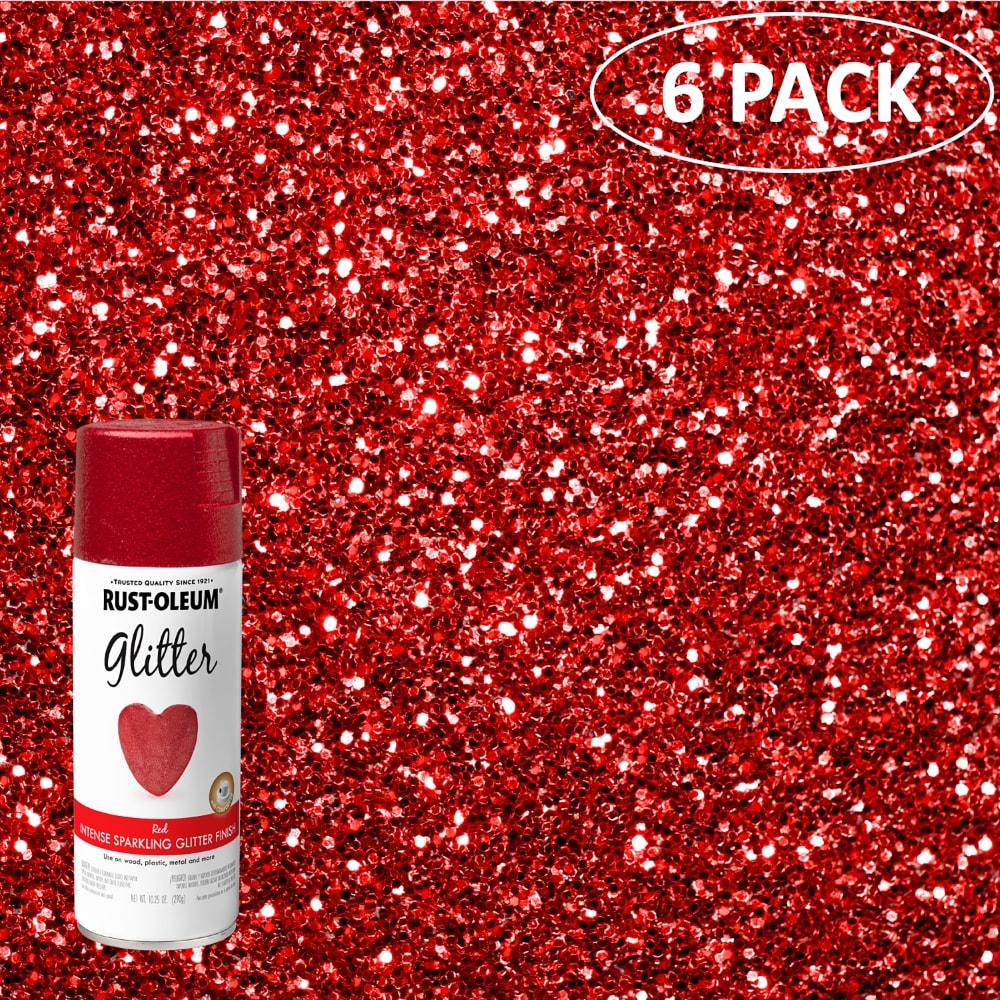 Rust-Oleum 268045SOS Specialty Glitter 6 -Pack Flat Red Spray paint ( NET WT. 10.25-oz )