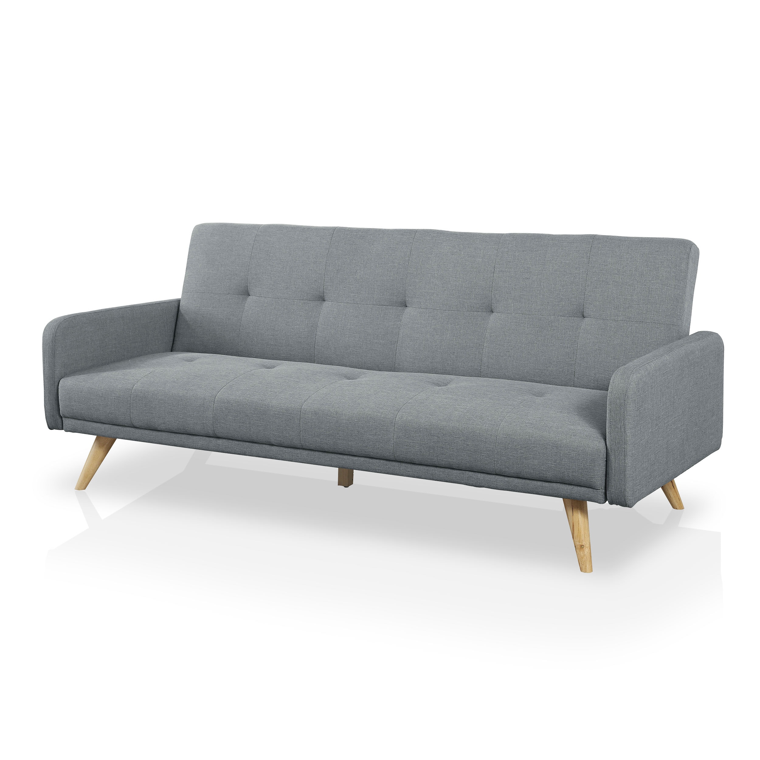 Vrijgevigheid Schiereiland Word gek Furniture of America Palatine Gray Contemporary/Modern Polyester Futon in  the Futons & Sofa Beds department at Lowes.com