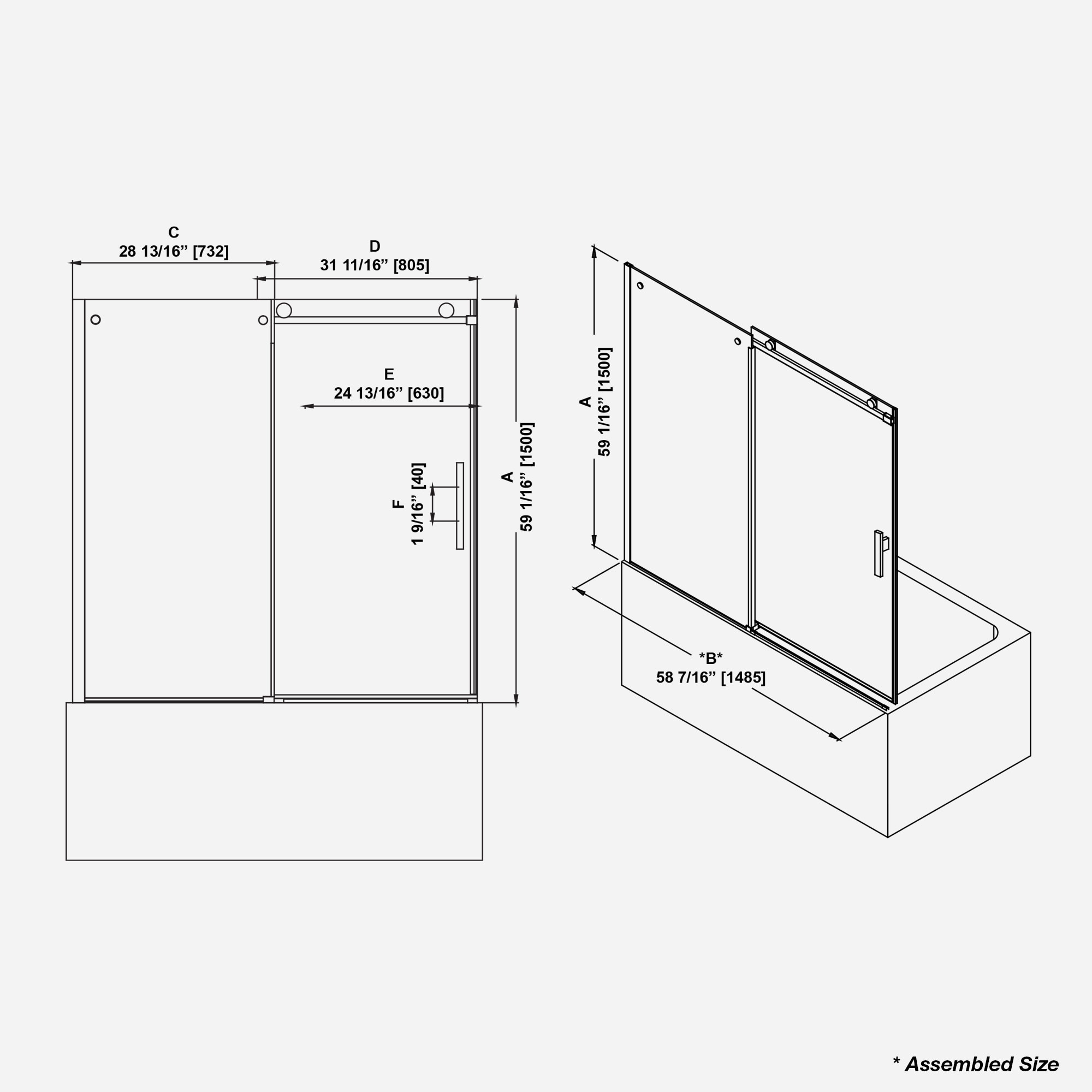 allen + roth DAVIDSON-TD-CH Bathtub-Doors - View #17