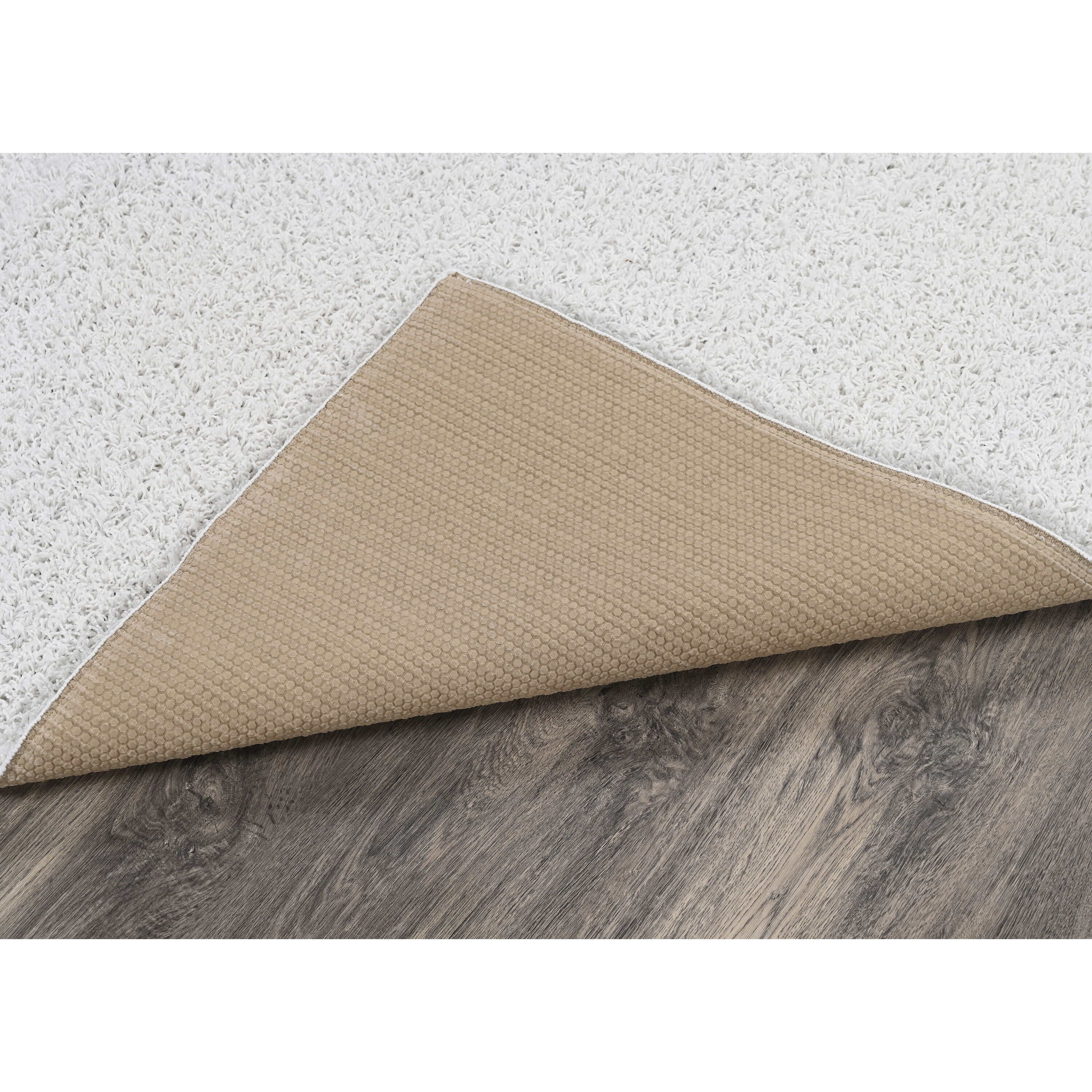 Luxurious White Shag 5' x 7' Rectangular Area Rug with Non-Slip Backing