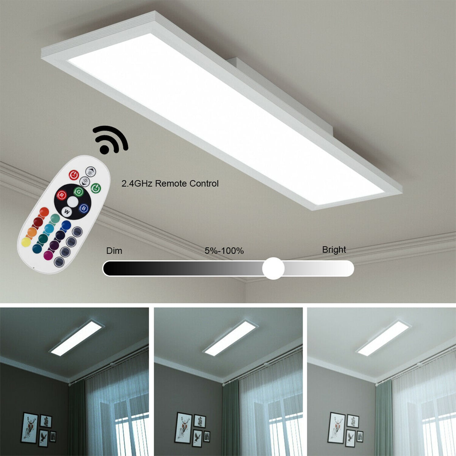 WELLFOR CH RGB LED Ceiling Light with Remote Control 1-Light 5.5-in White  LED Flush Mount Light ENERGY STAR in the Flush Mount Lighting department at 